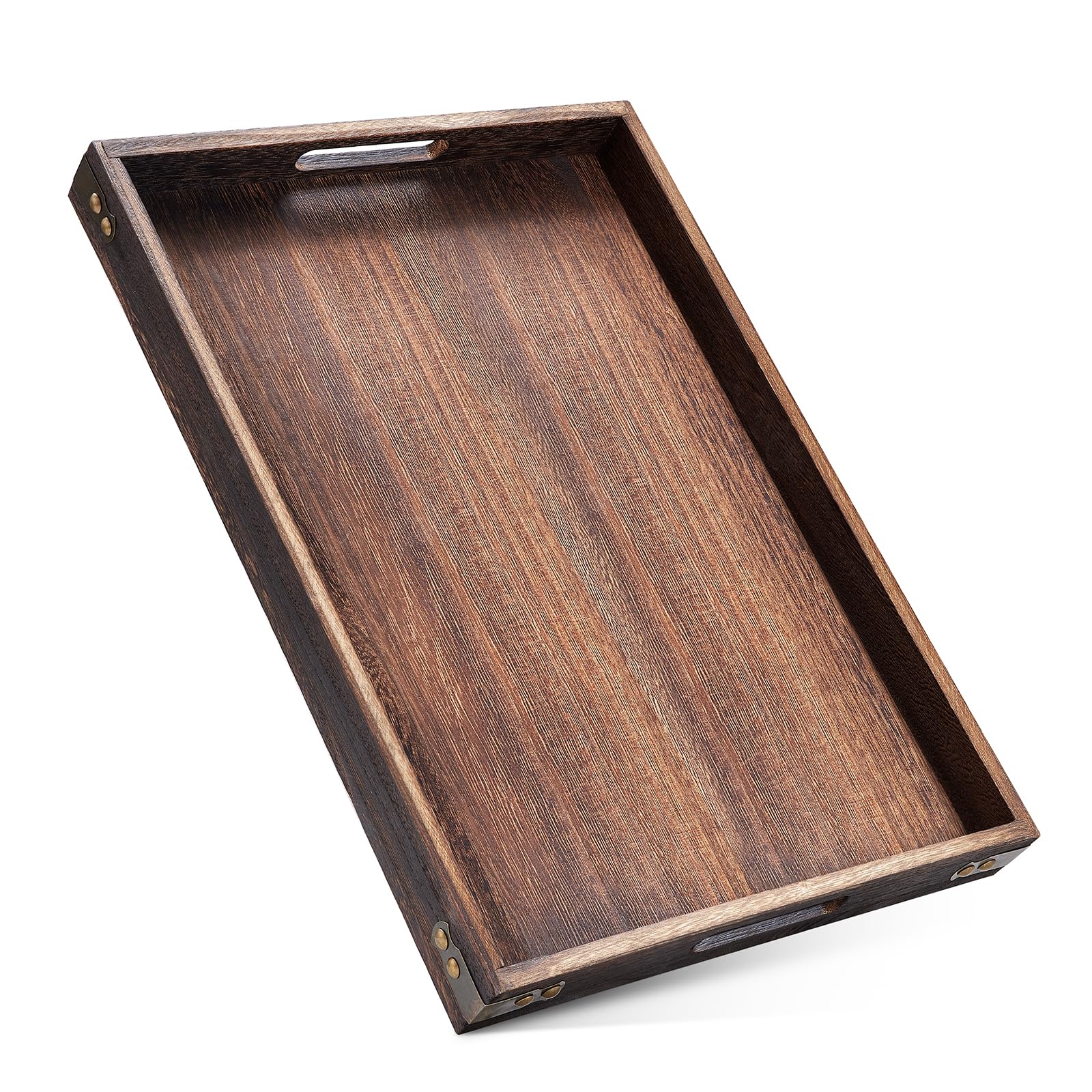 17x12 Large Wooden Serving Tray with Handles