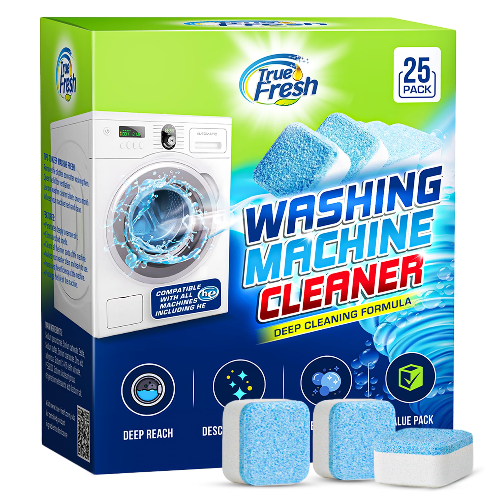 Washing Machine Cleaner Tablets 25 Pack