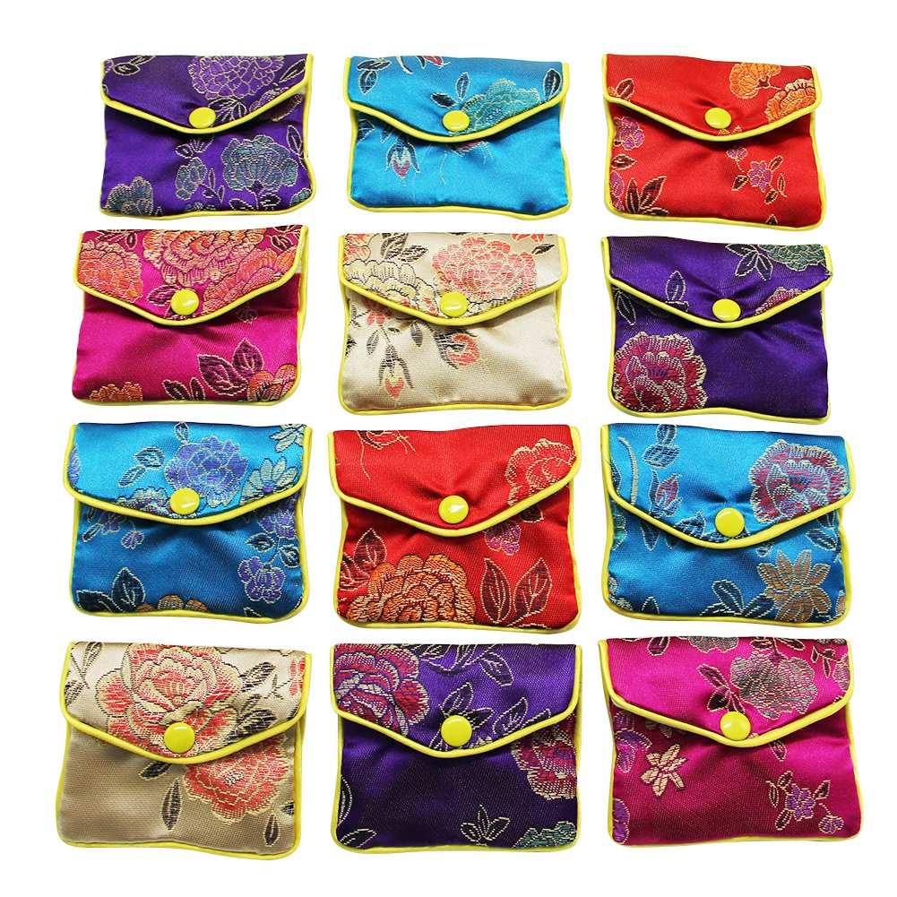 MorTime Silk Jewelry Pouches (Pack of 12)