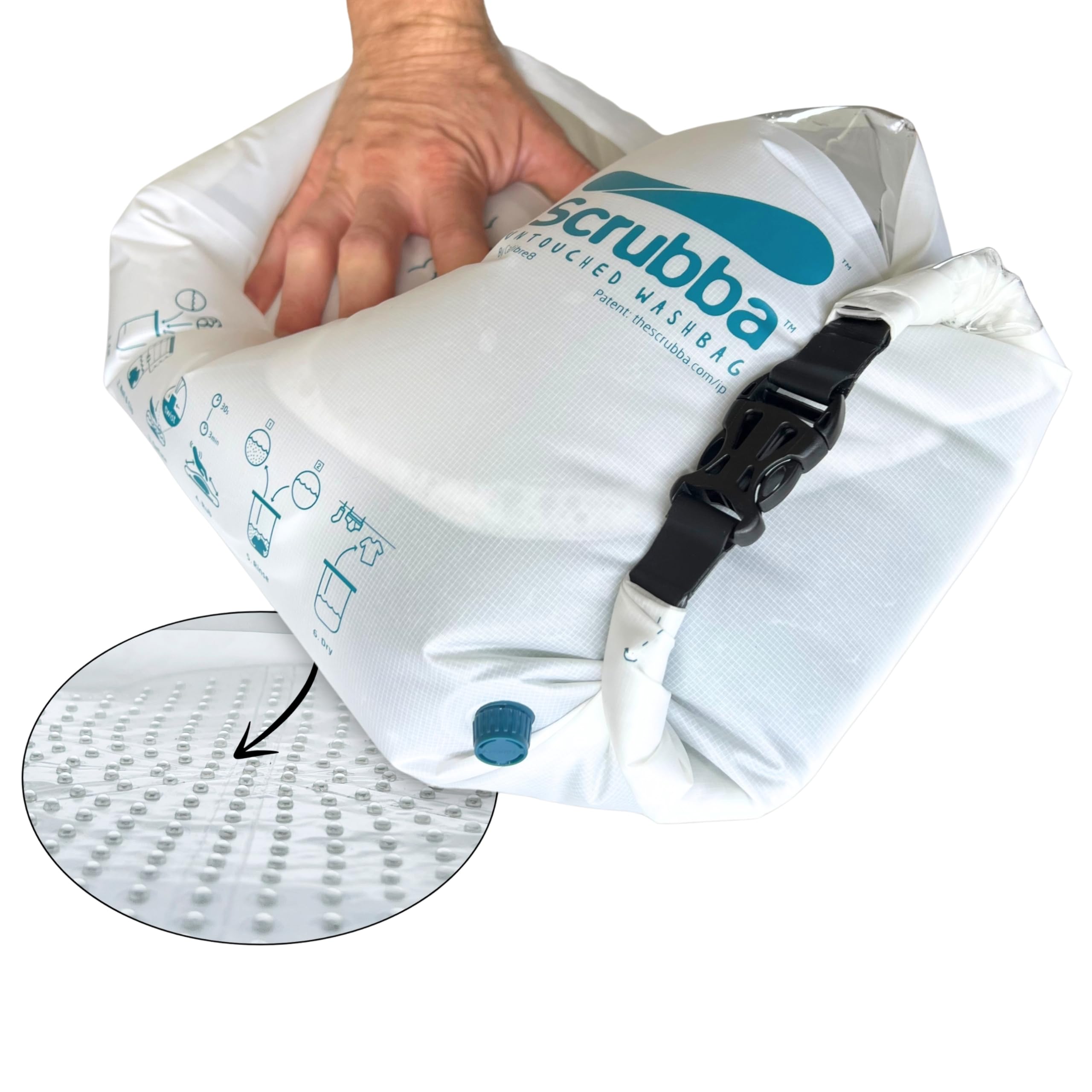Scrubba Untouched Wash Bag - Portable Washing Machine - Eco-Friendly Manual Washing Bag, 5.3 oz.