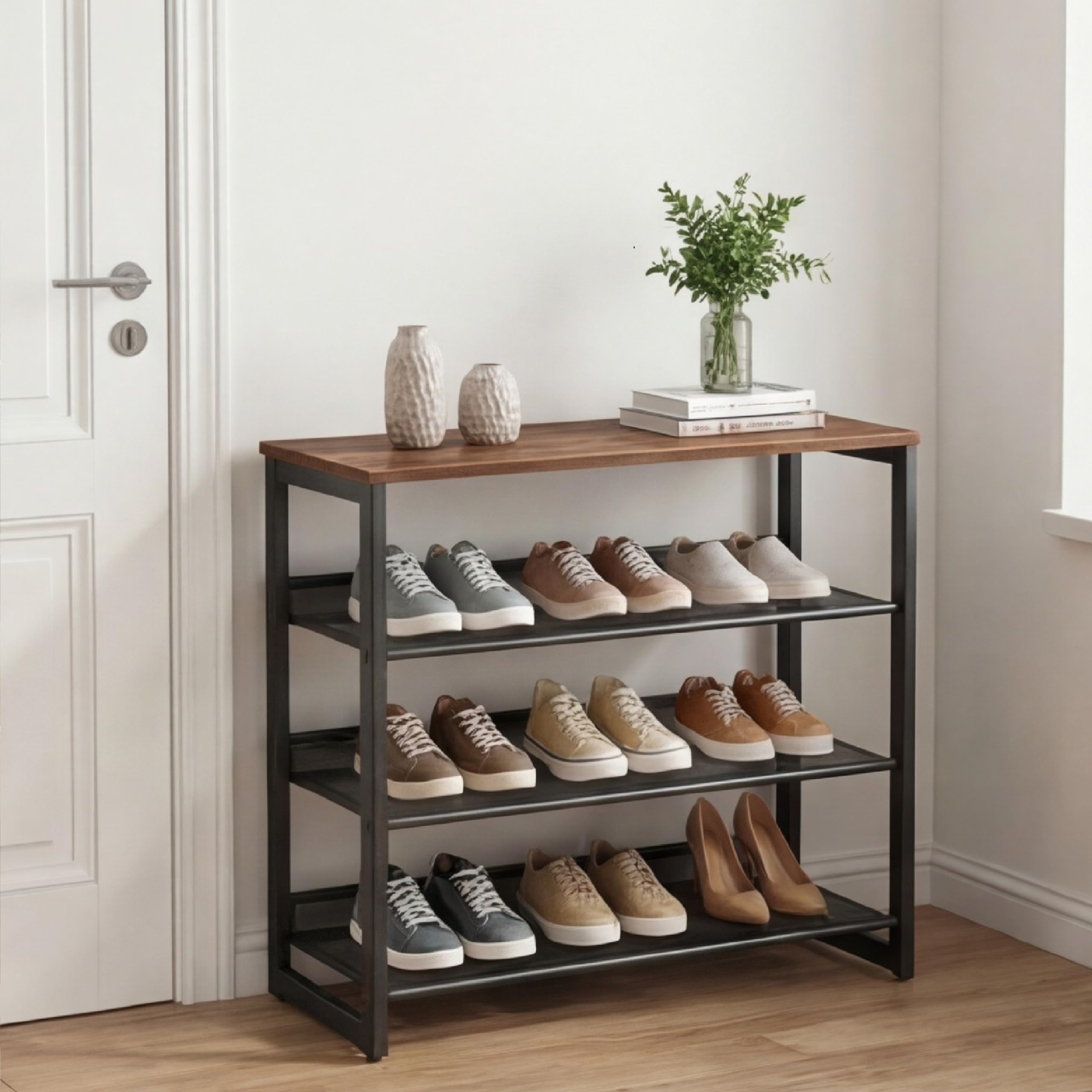 Garden 4 you 4-Tier Shoe Rack with Wooden Top