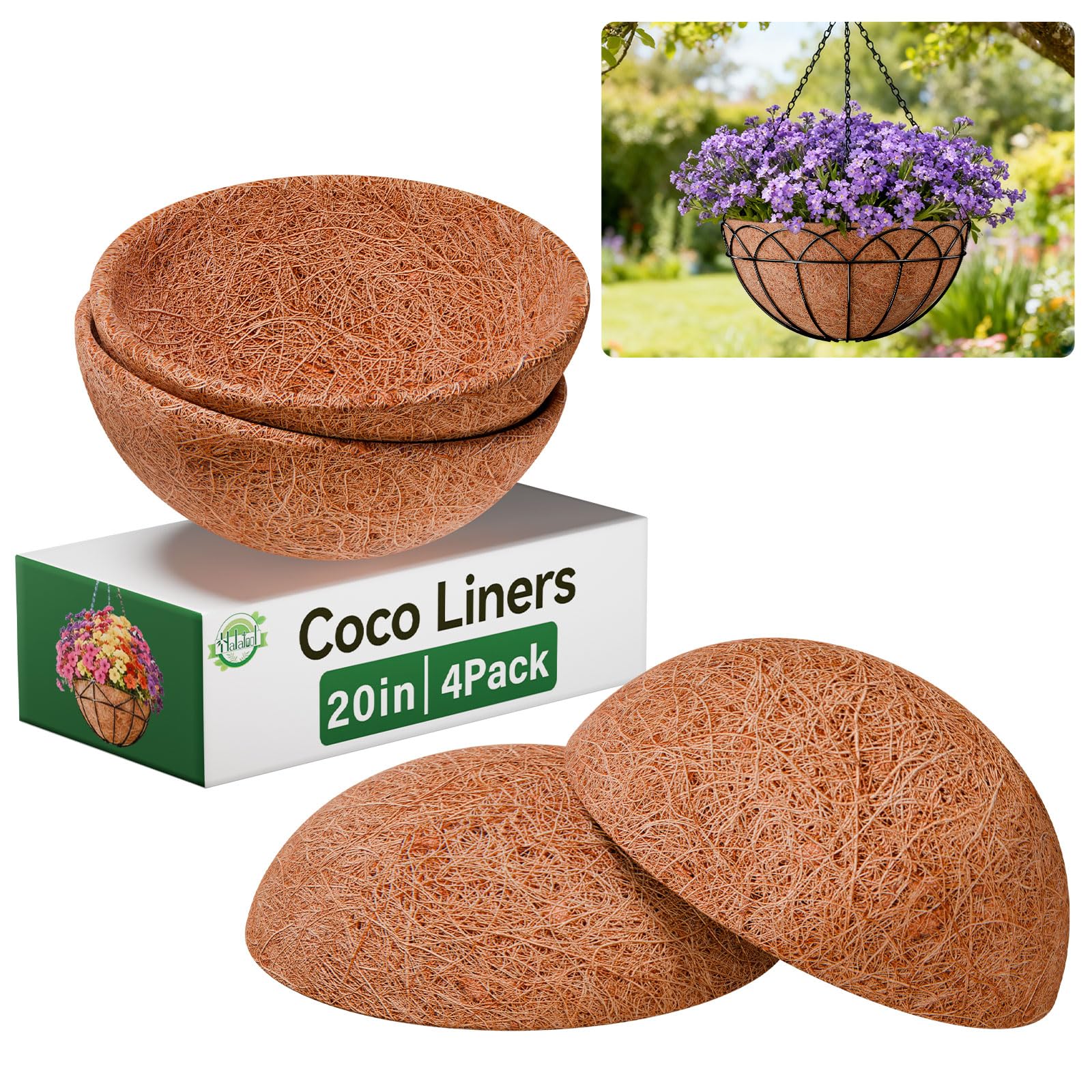 Halatool 20" Coco Liners (4-Pack)