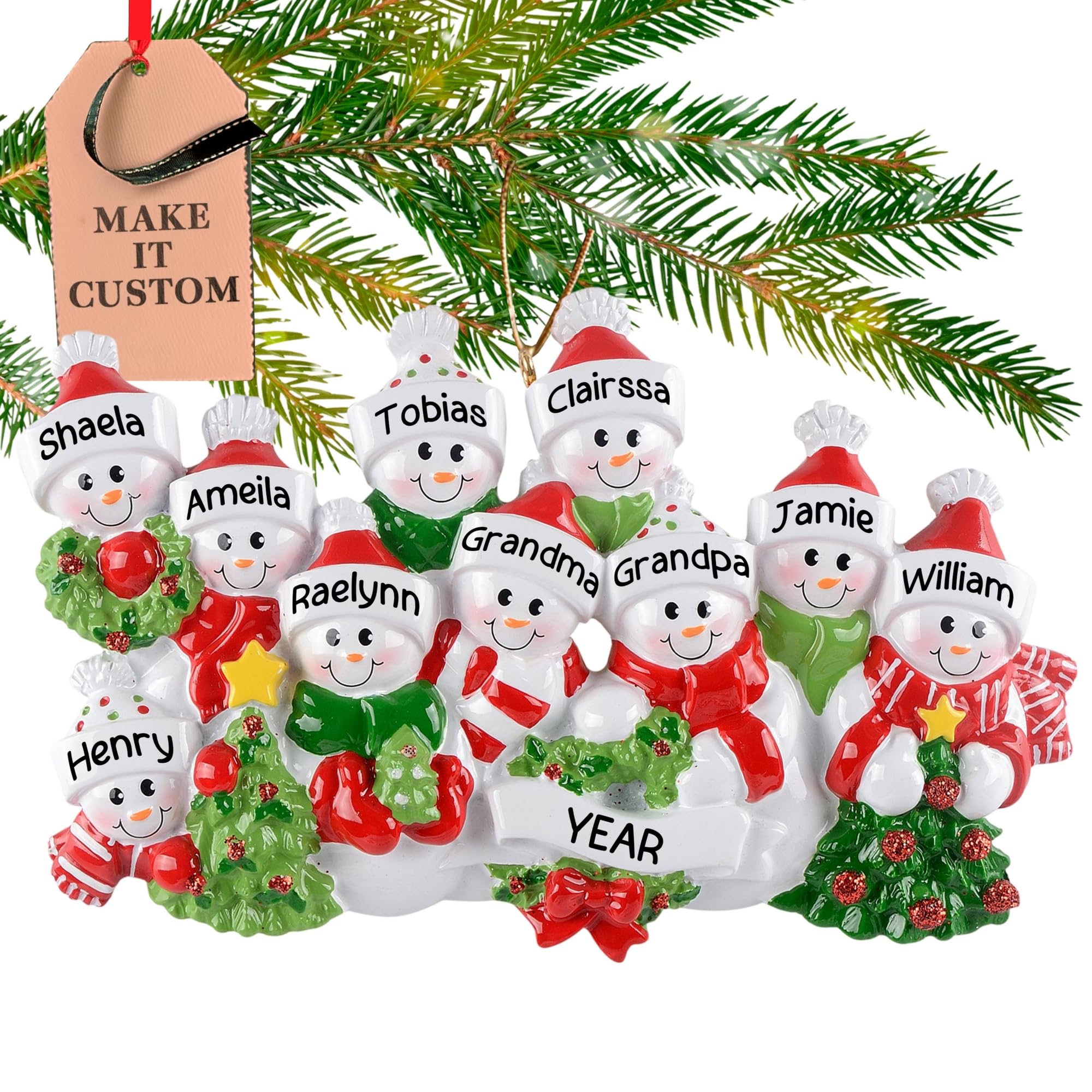 Personalized Snowman Family Ornament