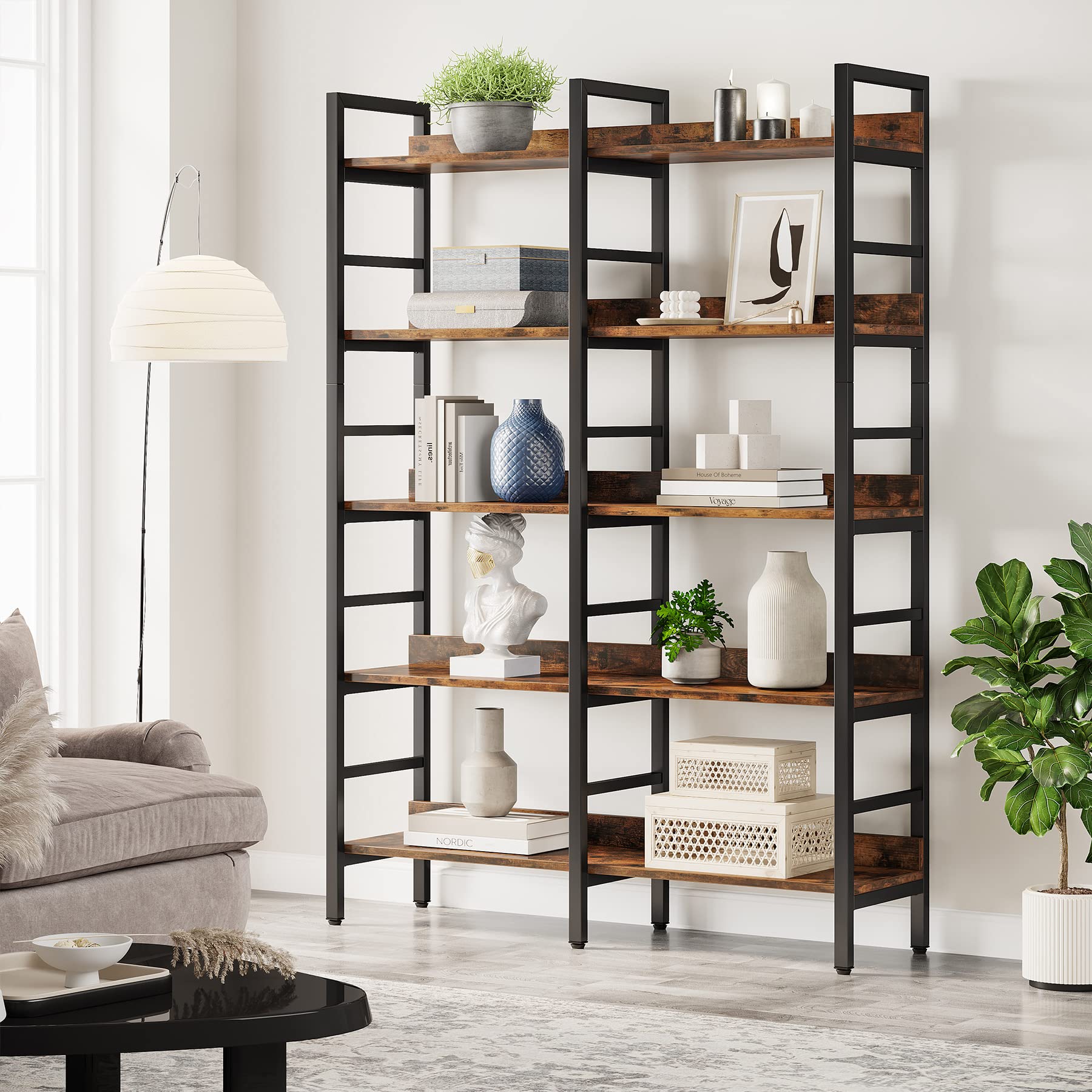 Tribesigns 5-Tier Industrial Bookshelf