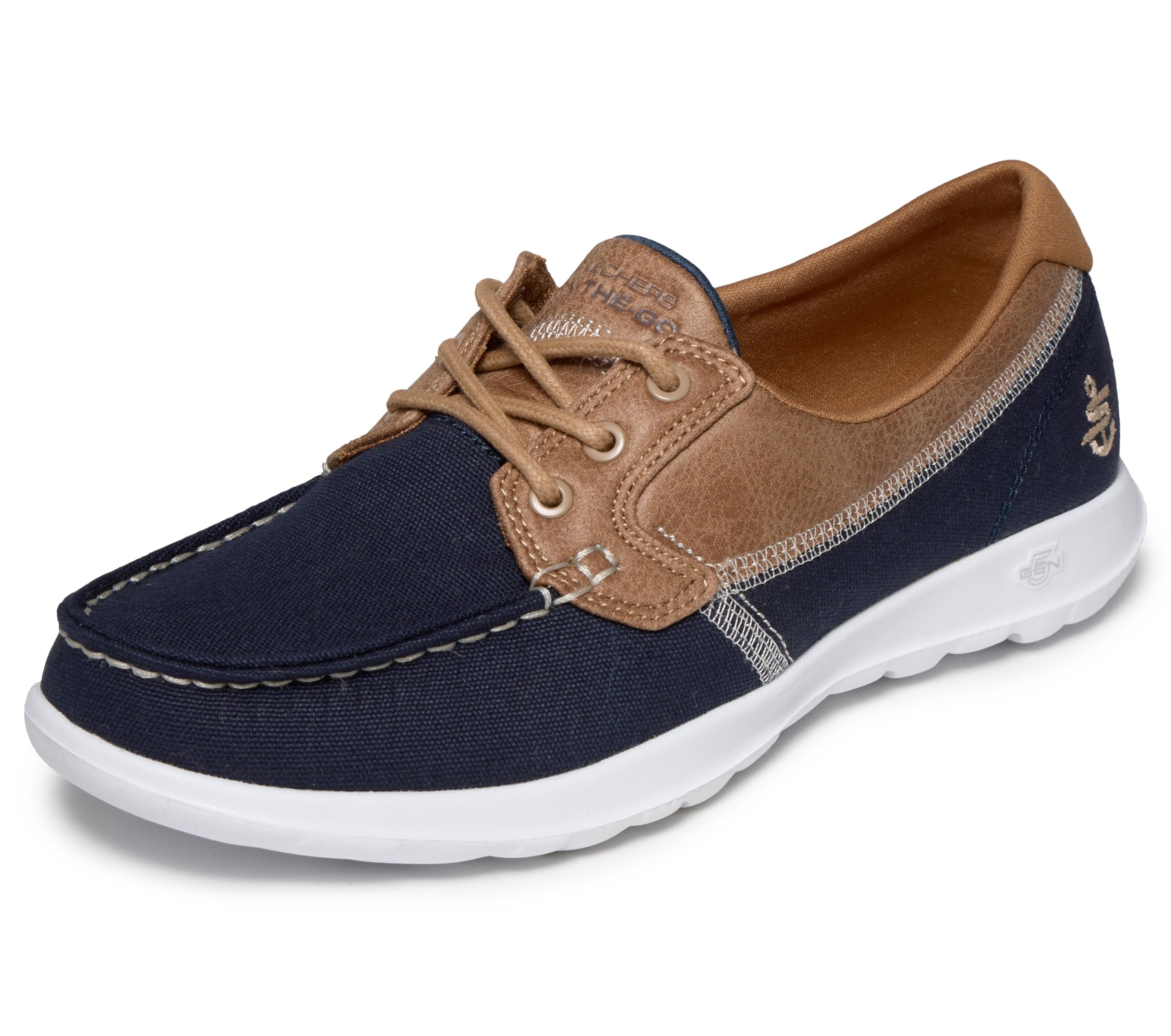 Skechers Women's Go Walk Lite Coral Boat Shoe 8 Navy