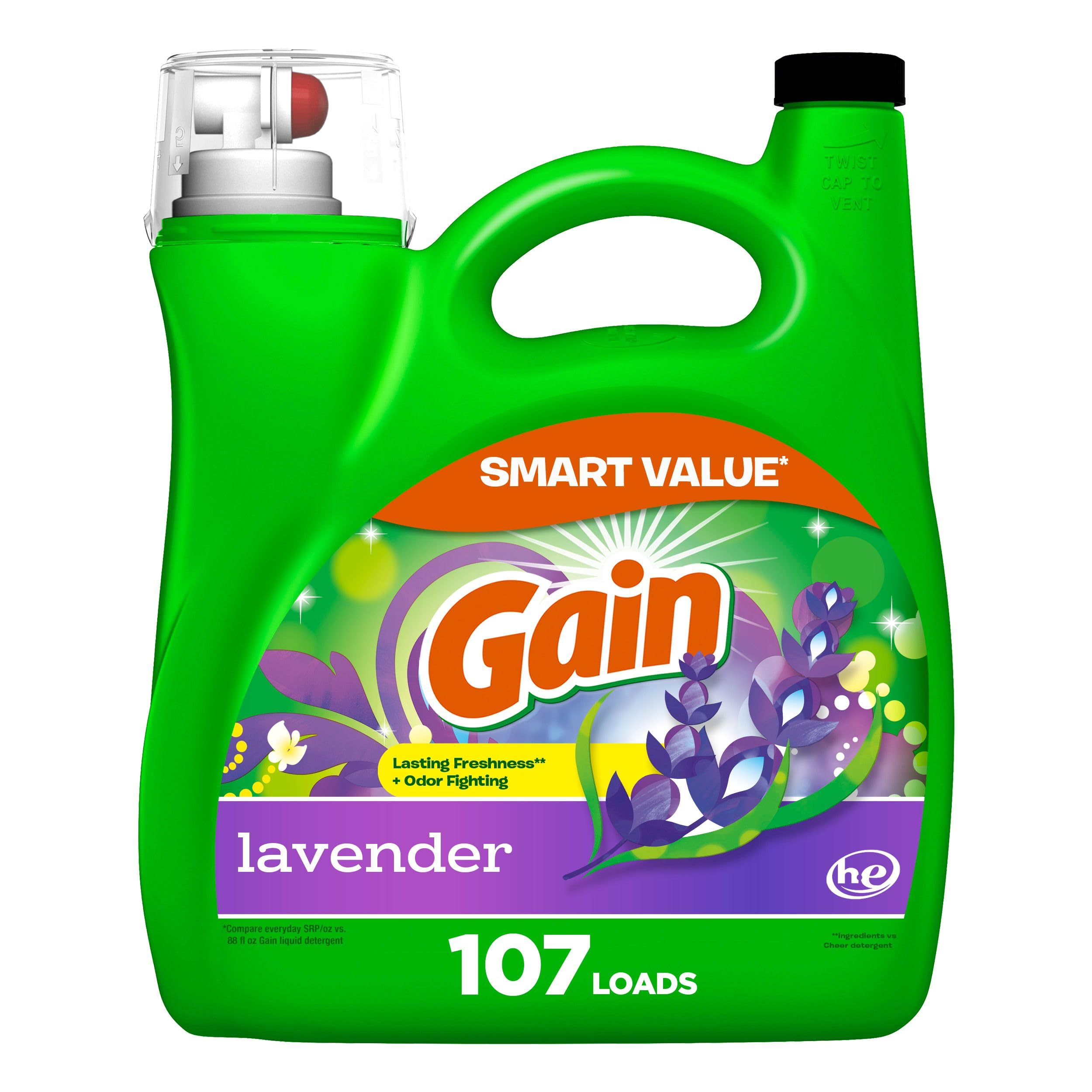 Gain Liquid Laundry Detergent, Lavender Scent, 154 fl oz
