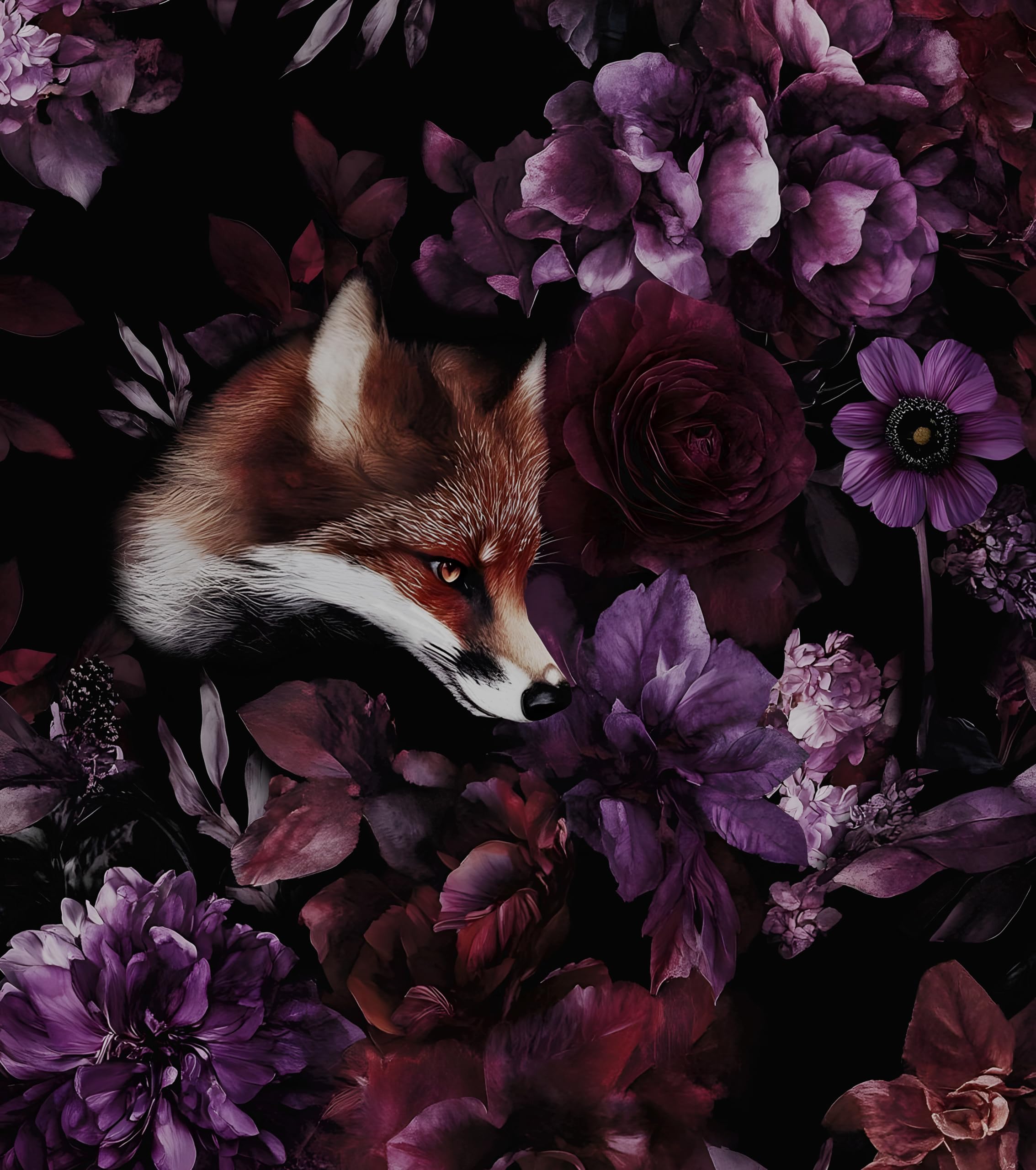 Fox Floral Peel-and-Stick Gothic Wallpaper