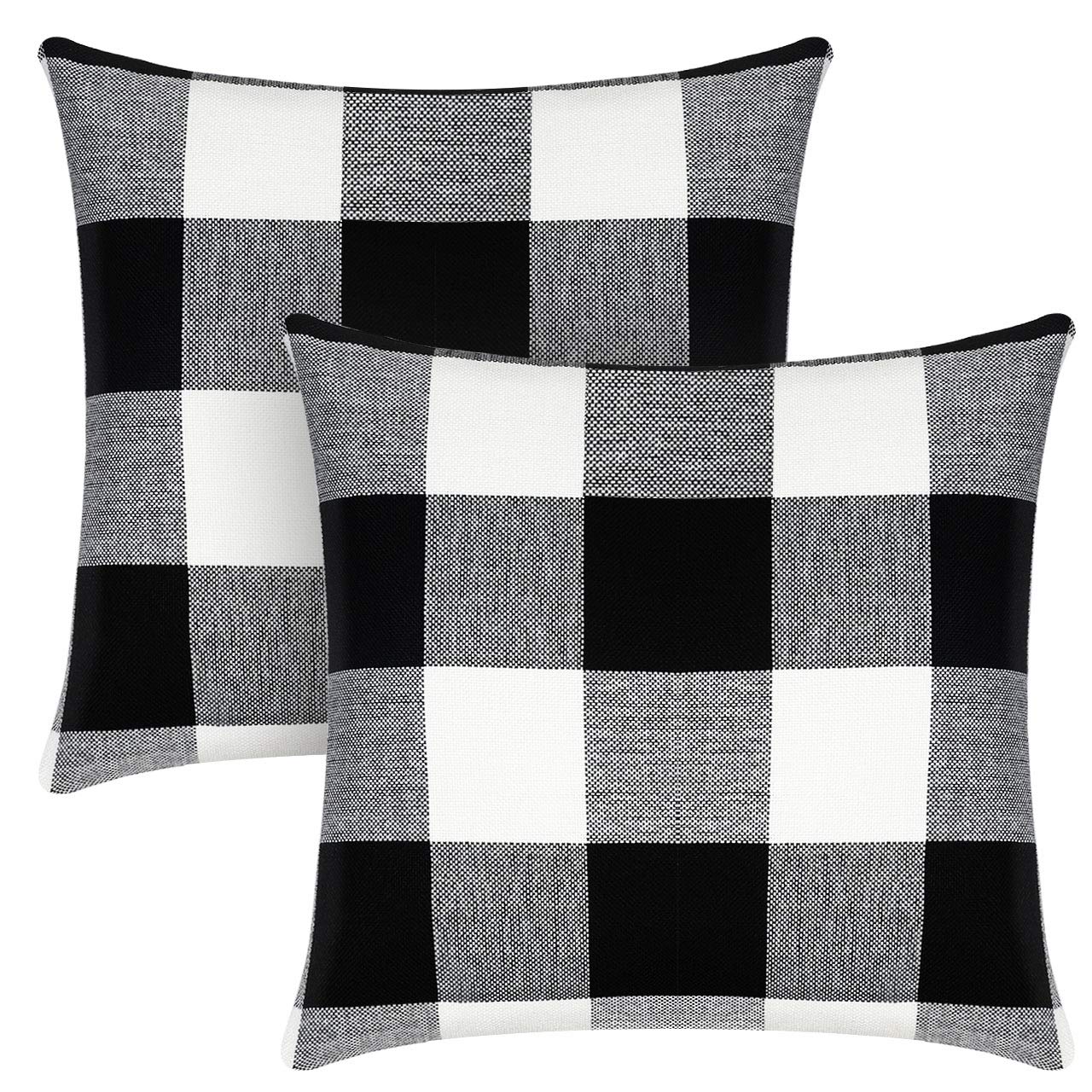 Syntus Black & White Buffalo Check Pillow Covers