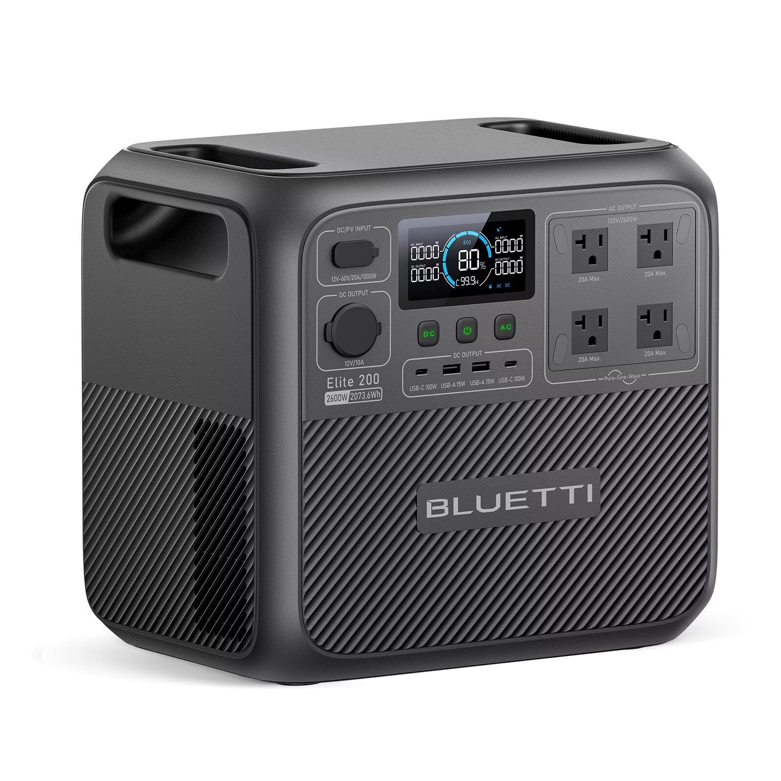 BLUETTI Elite 200 V2 — 2,073Wh LFP with 2,600W Continuous Power