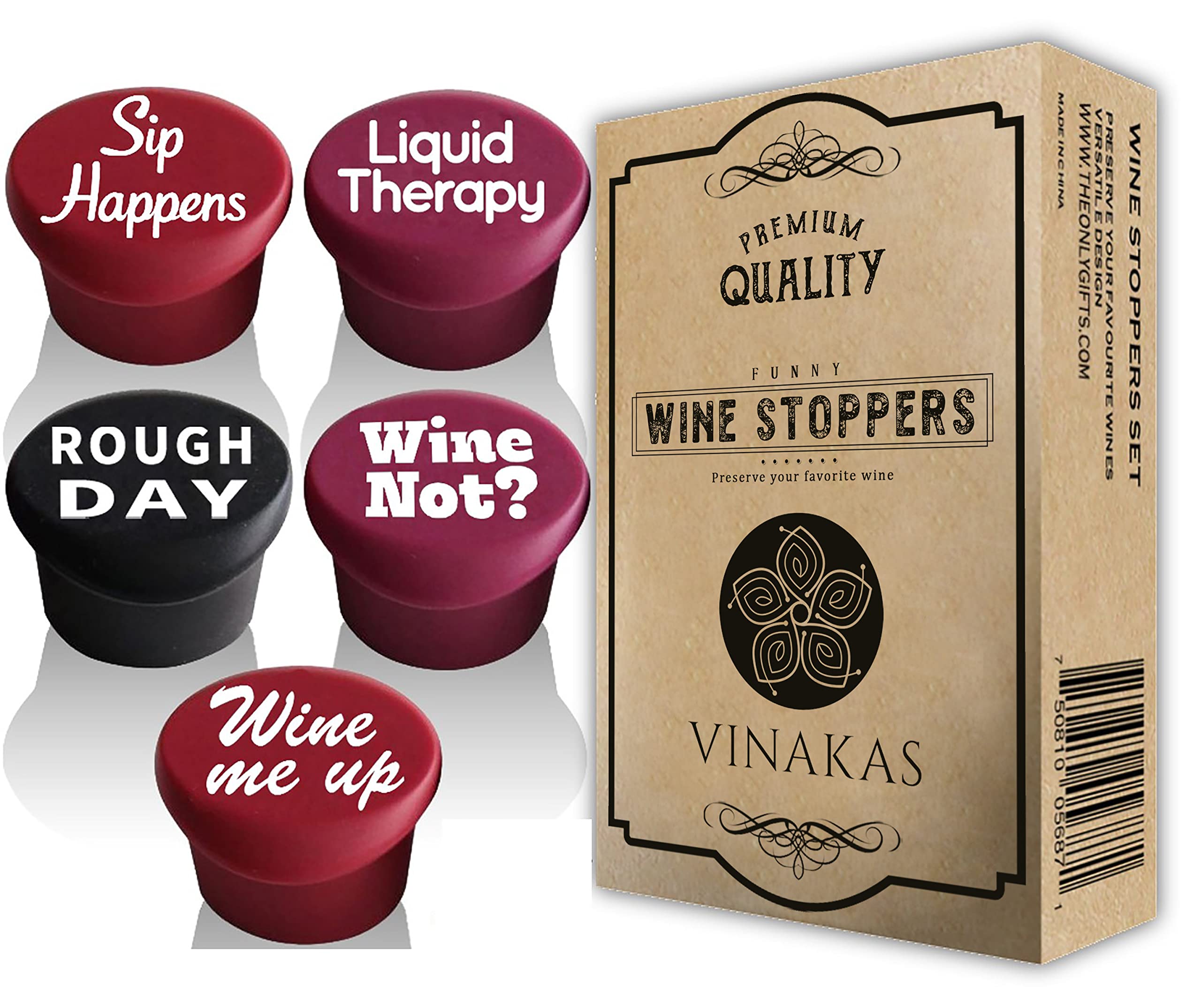 Funny Silicone Wine Stoppers (5pcs)