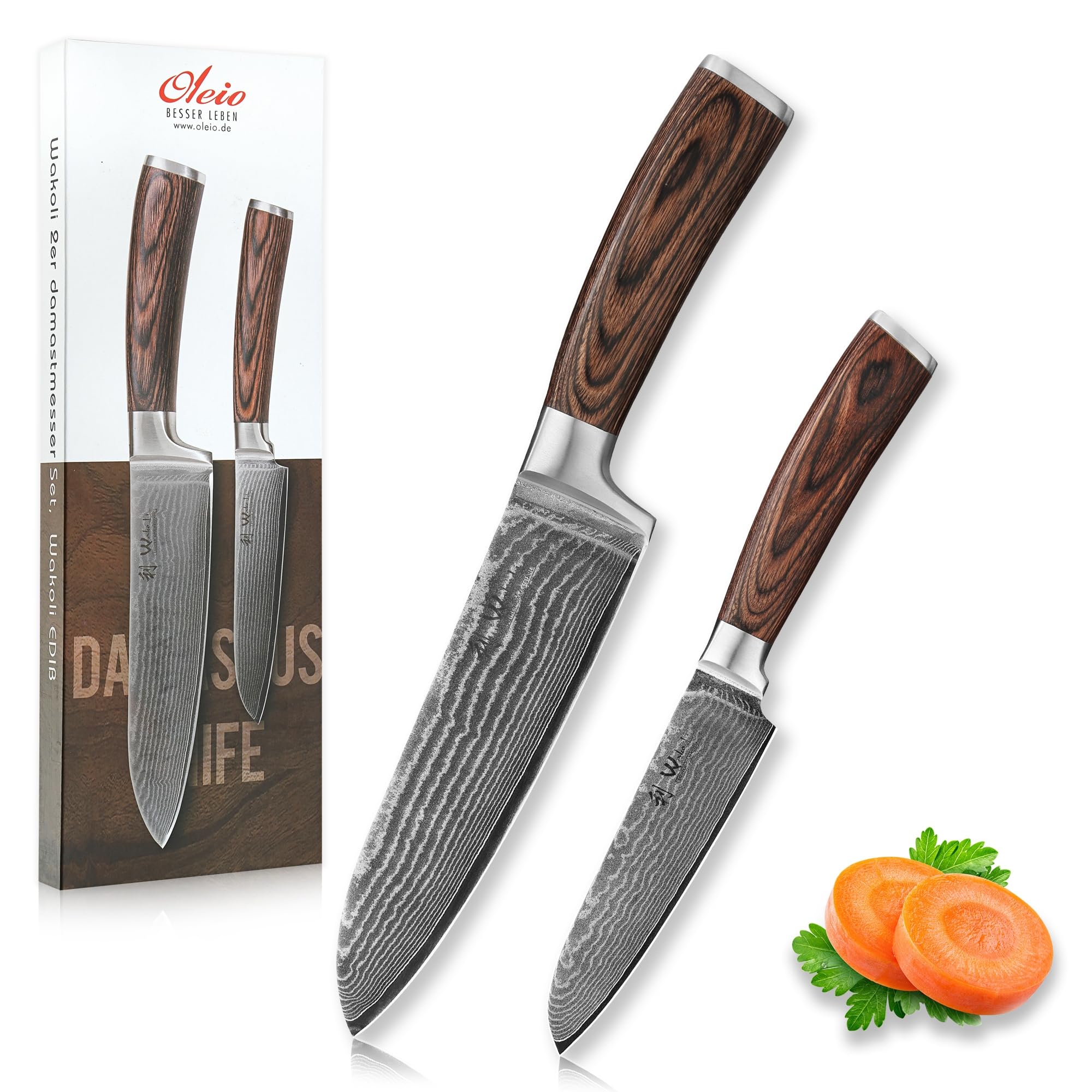 Wakoli EDIB Damascus Santoku Set