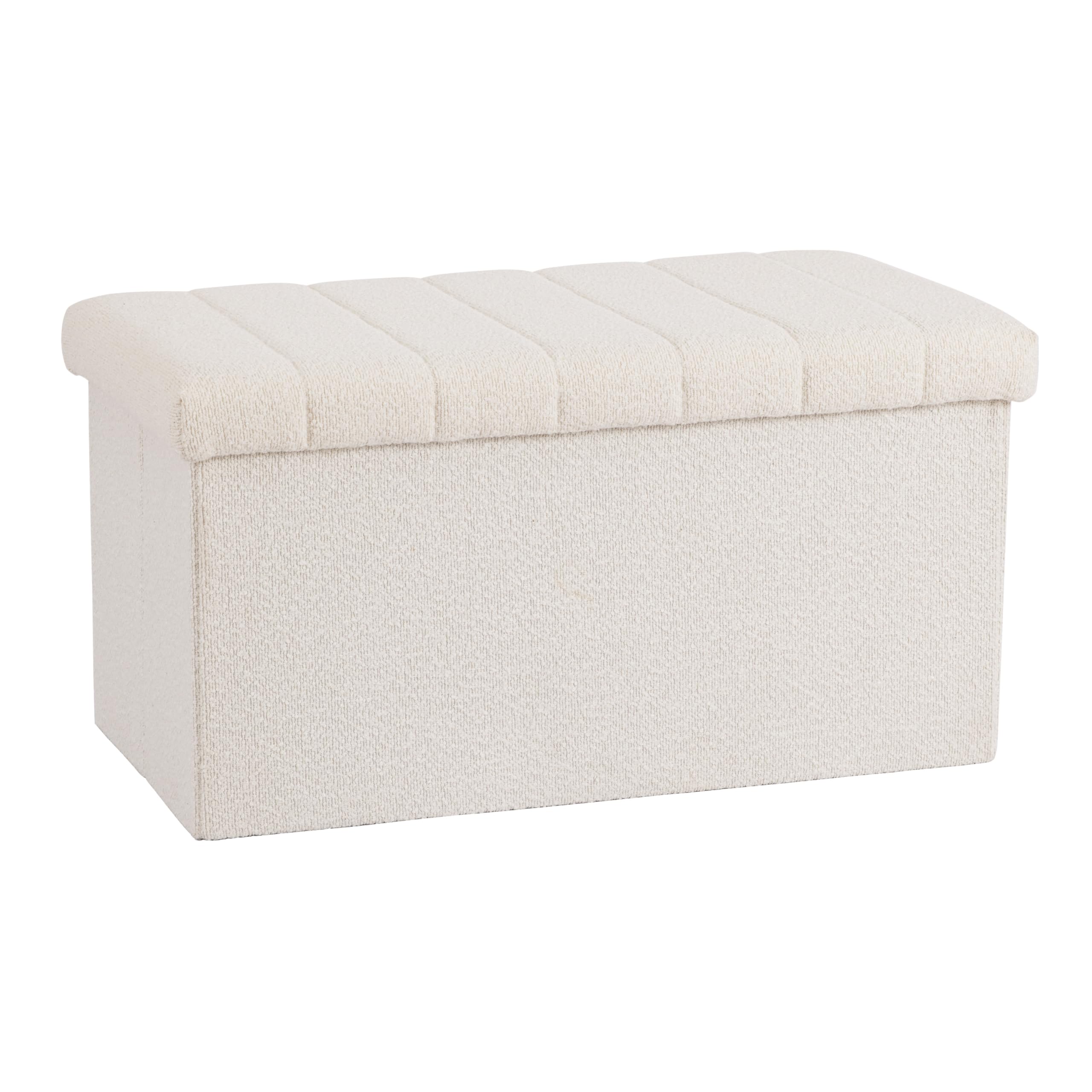 Seville Classics 30-inch Bouclé Storage Ottoman