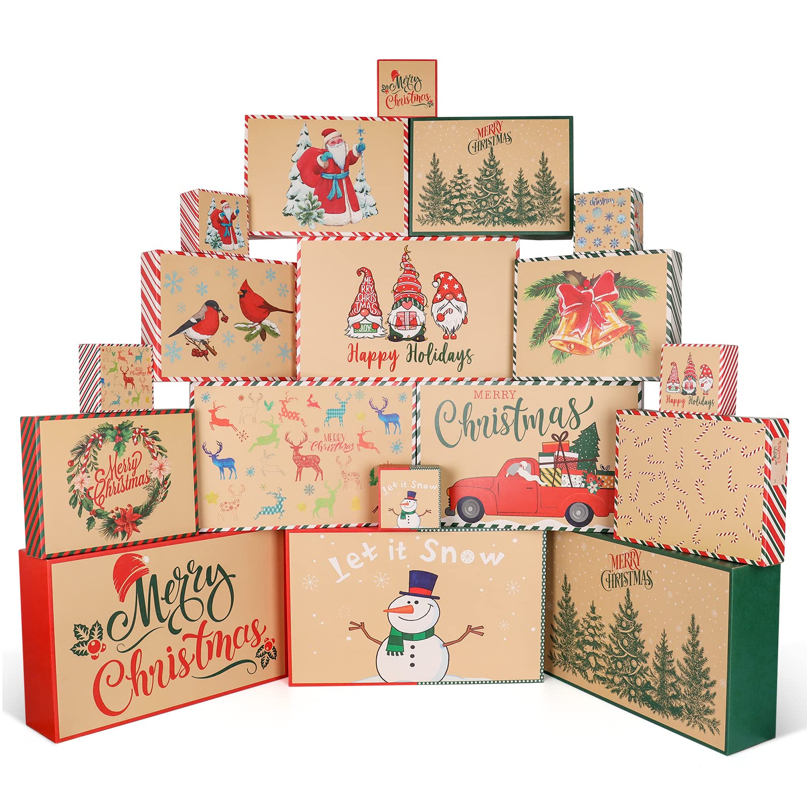 Giiffu Assorted Christmas Gift Boxes (18-Pack)