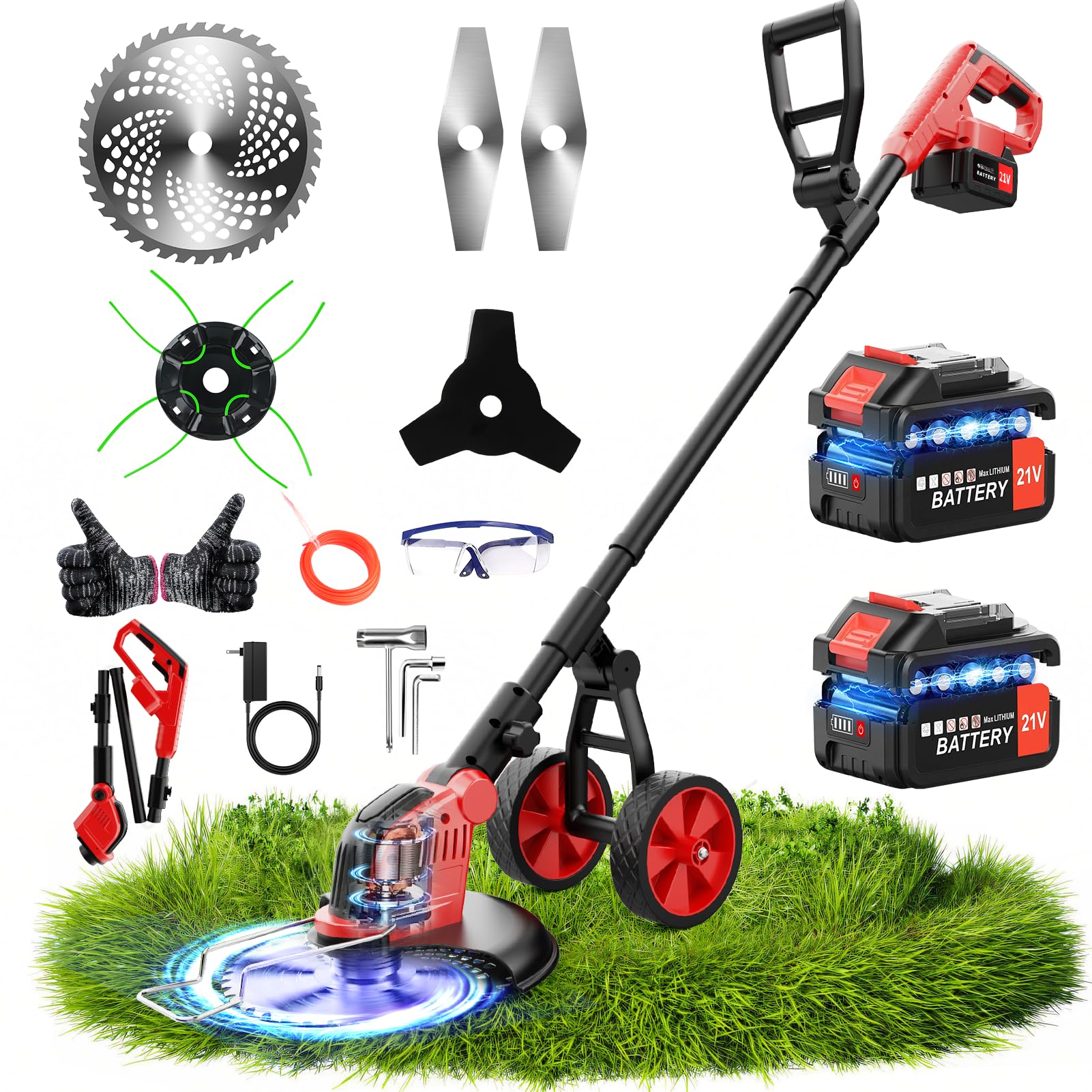 4-in-1 Wheeled Brush Cutter (850W)