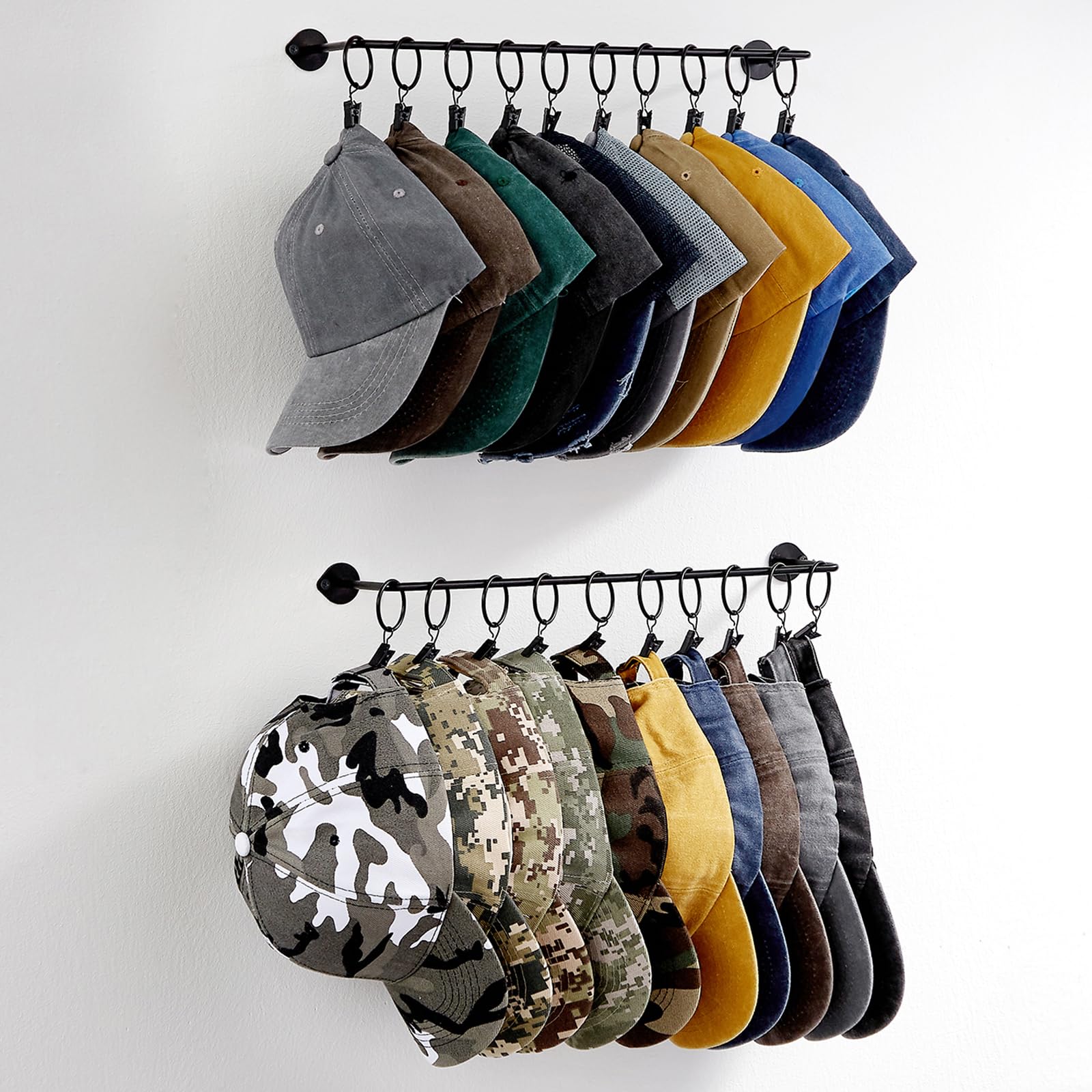 Viklluyr Wall-Mount Hat Rack (Clips)