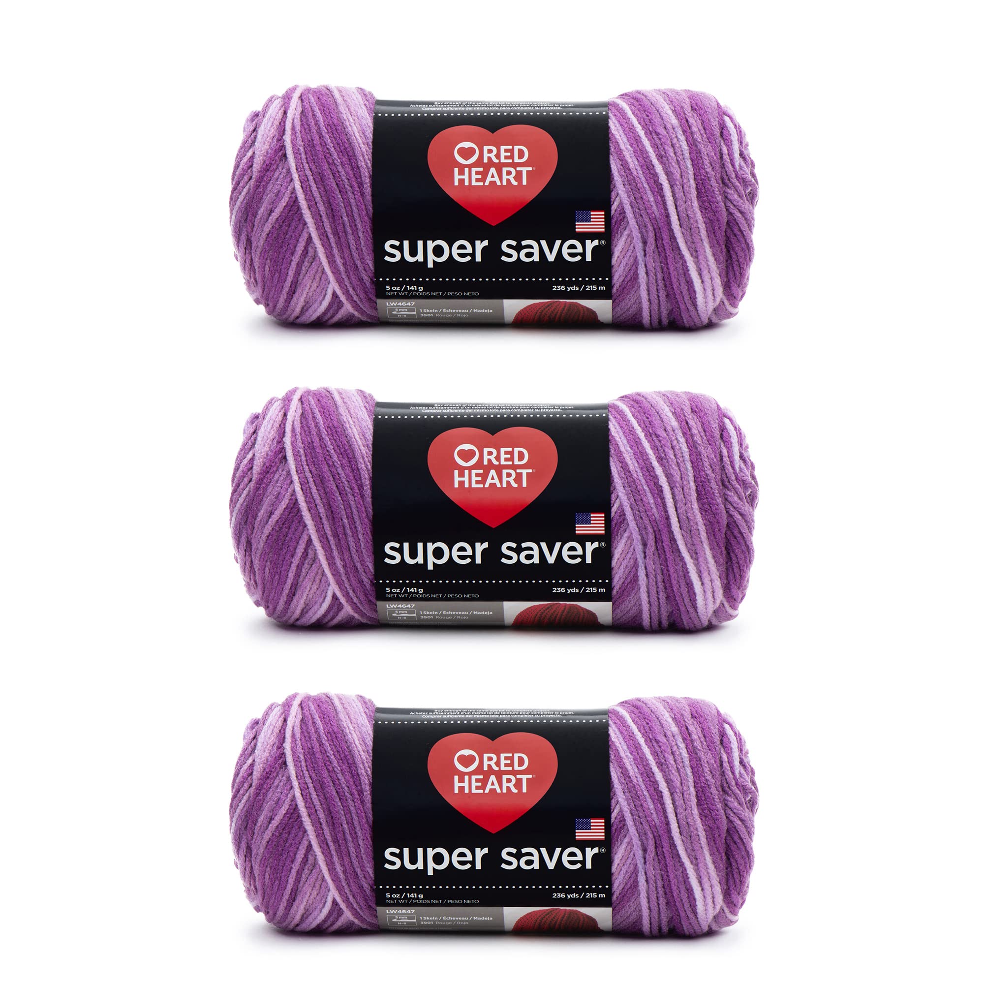 Red Heart Super Saver 3-Pack (Purple Tones)
