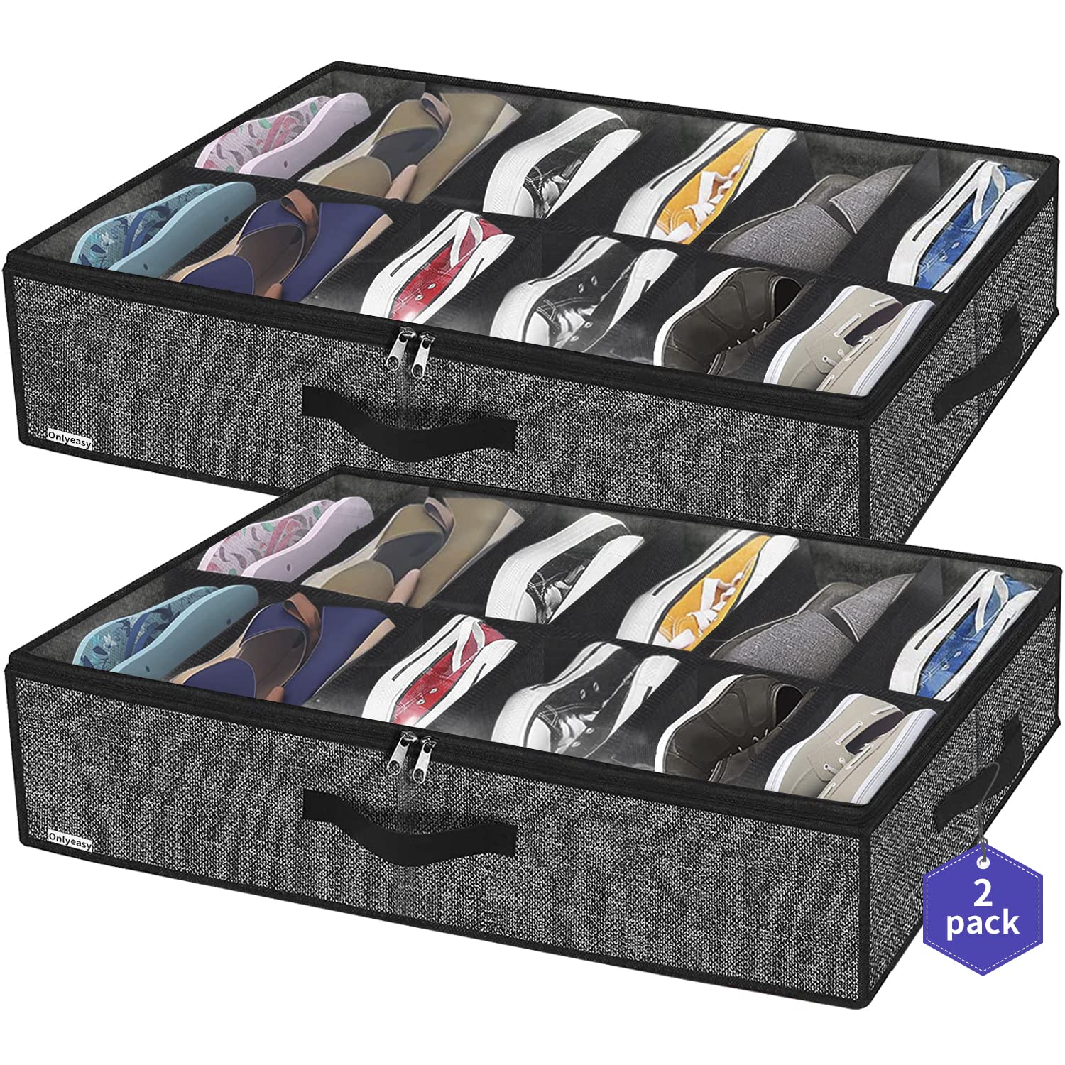 Onlyeasy Under-Bed Shoe Organizer (Set of 2)