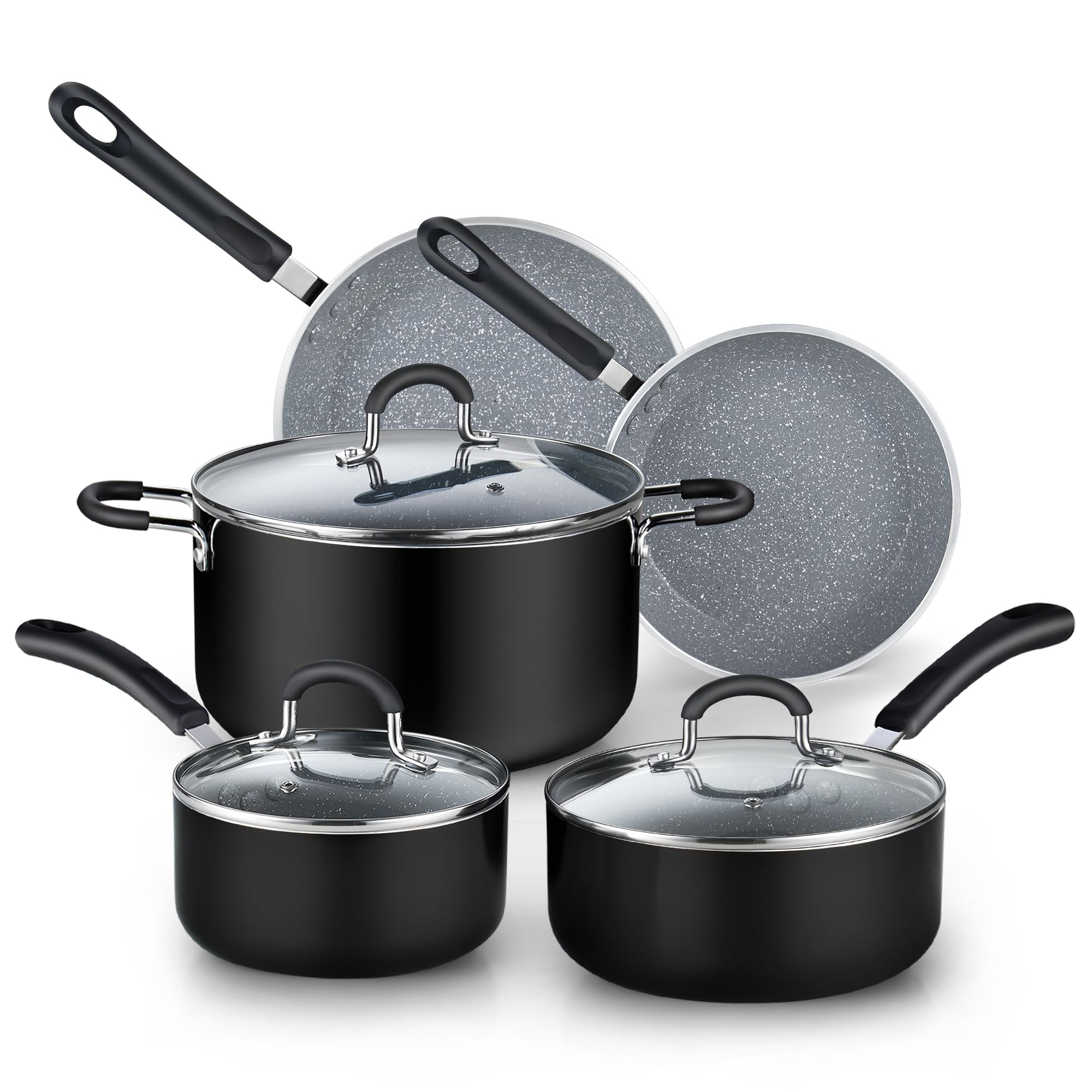Cook N Home 8-Piece Nonstick Cookware Set