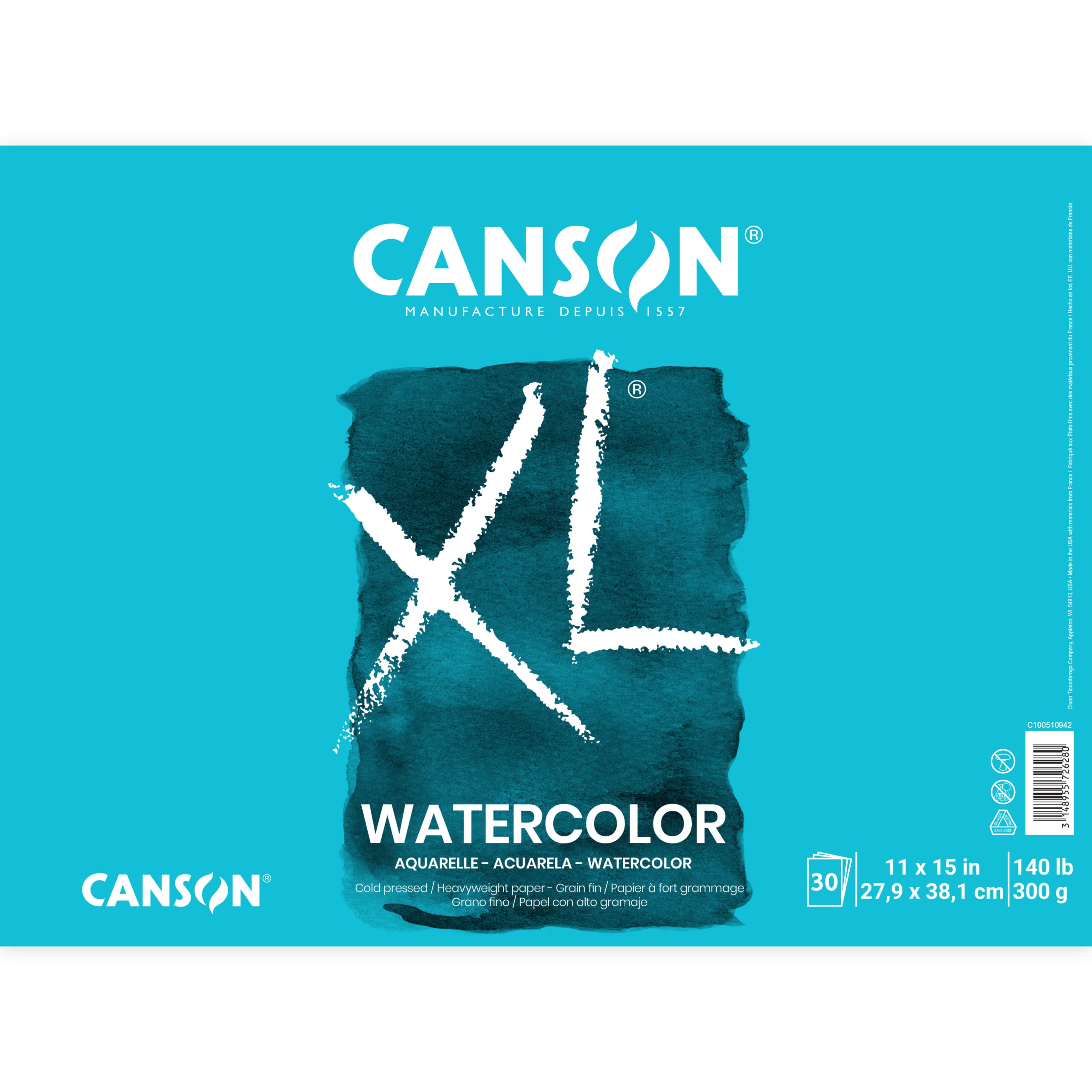 Canson XL Series Watercolor Paper Pad 11x15" 11x15 Fold Over