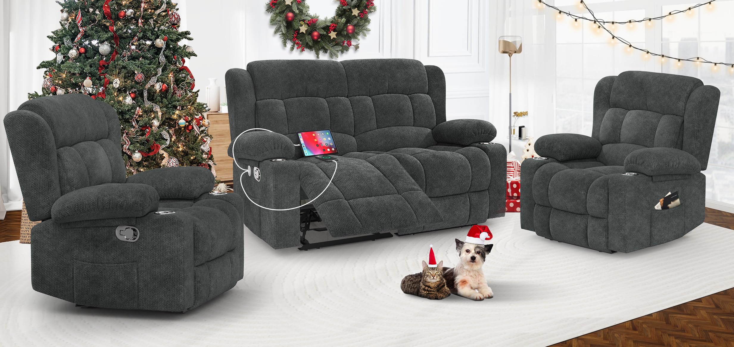 IROSTAE 2+1+1 Recliner Set