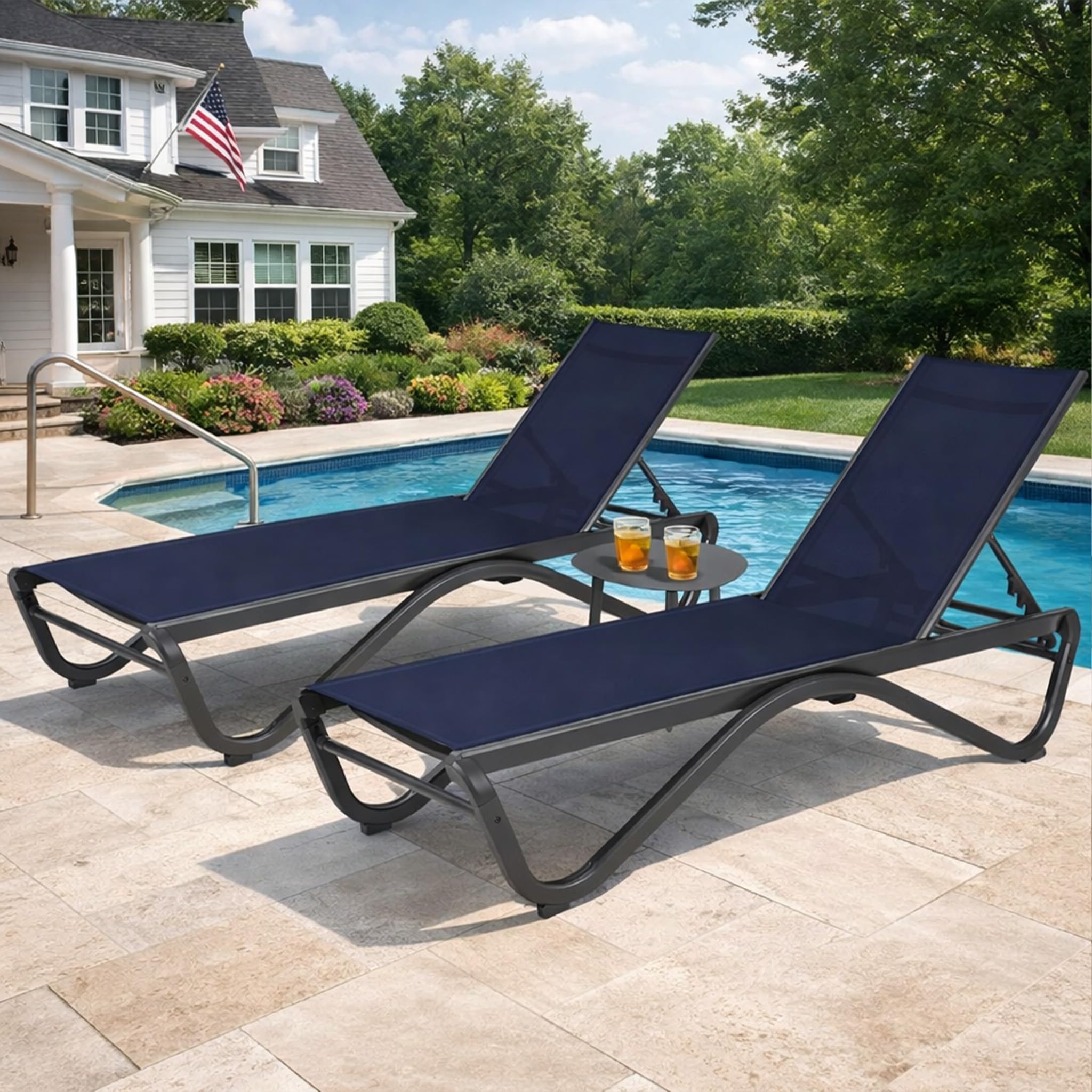 Kozyard Aluminum Textilene Chaise Set