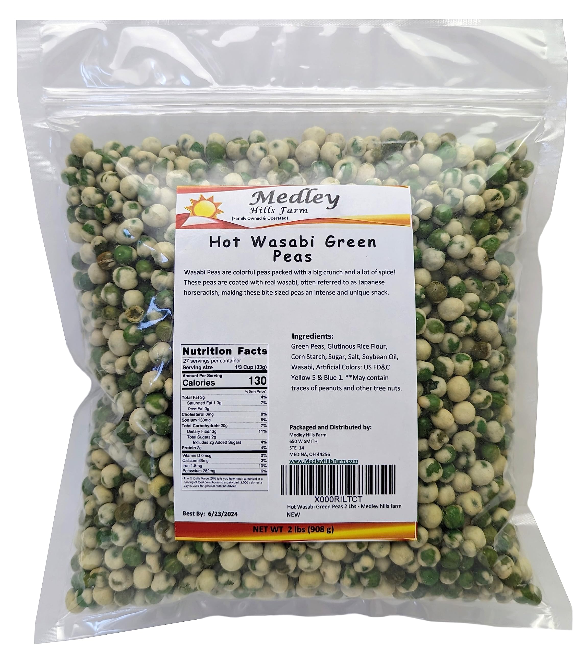 Medley Hills Farm Hot Wasabi Green Peas