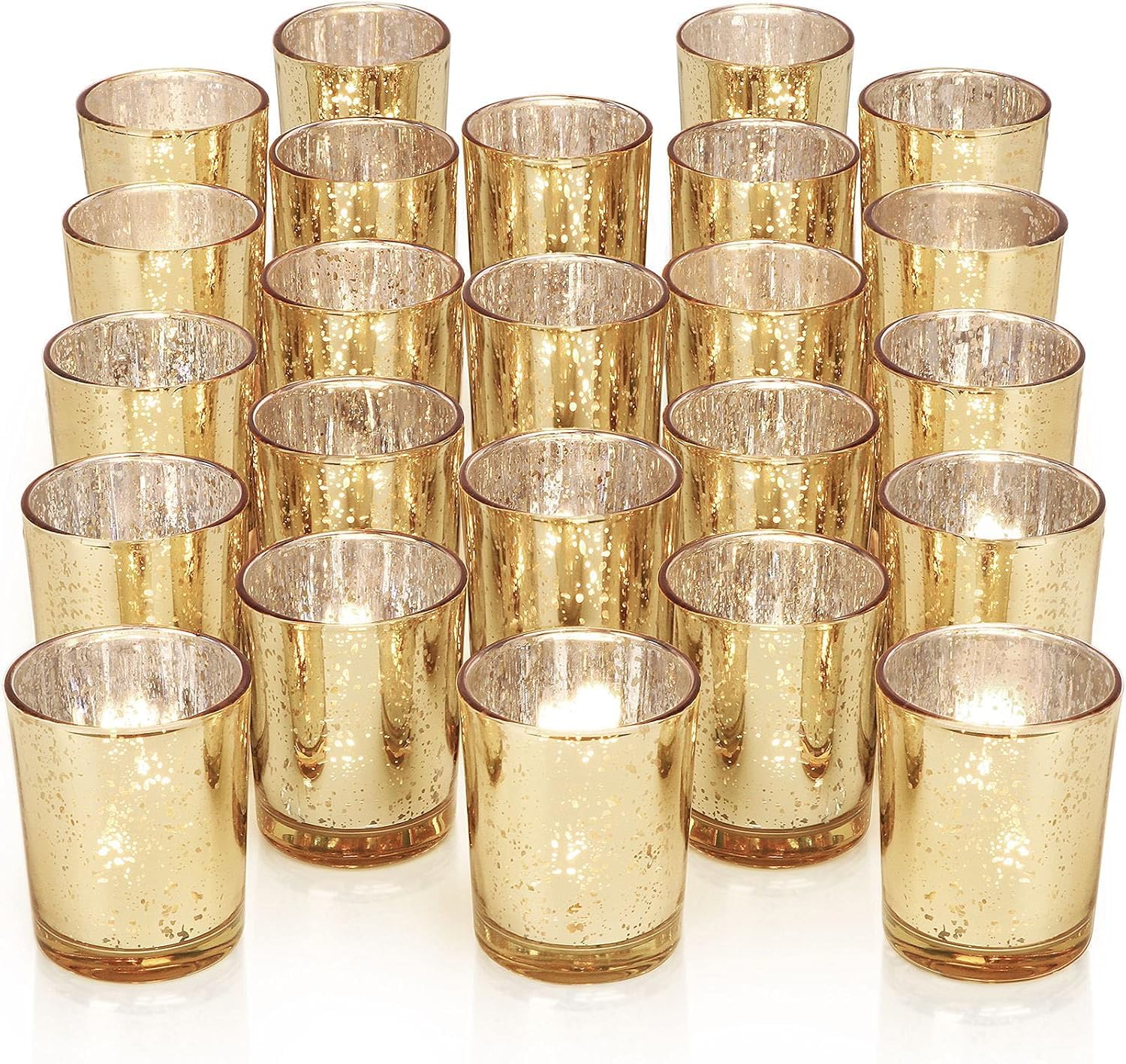 DARJEN Gold Mercury Votive Holders (24-Pack)