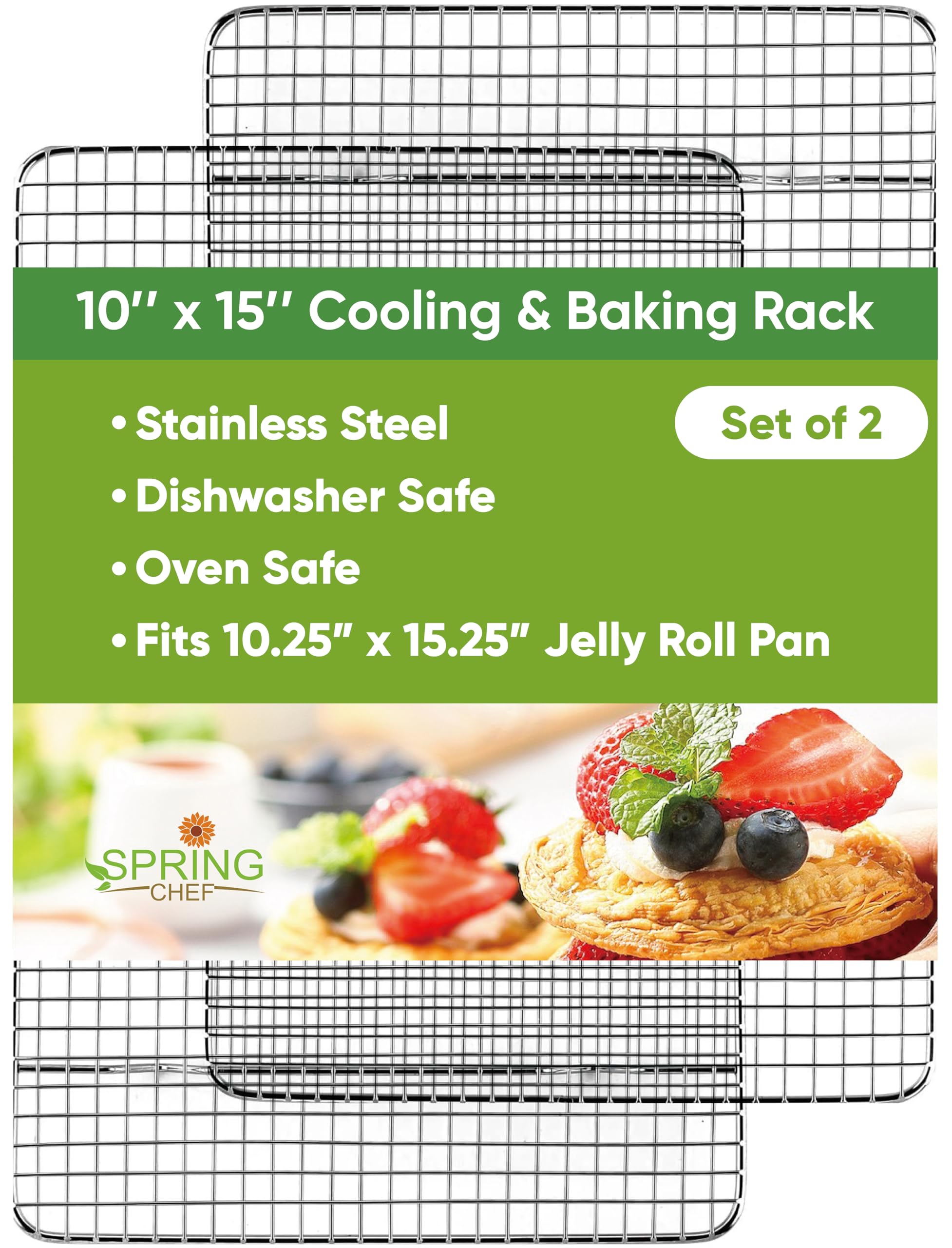 Spring Chef Cooling Racks 10 x 15 (2-Pack)