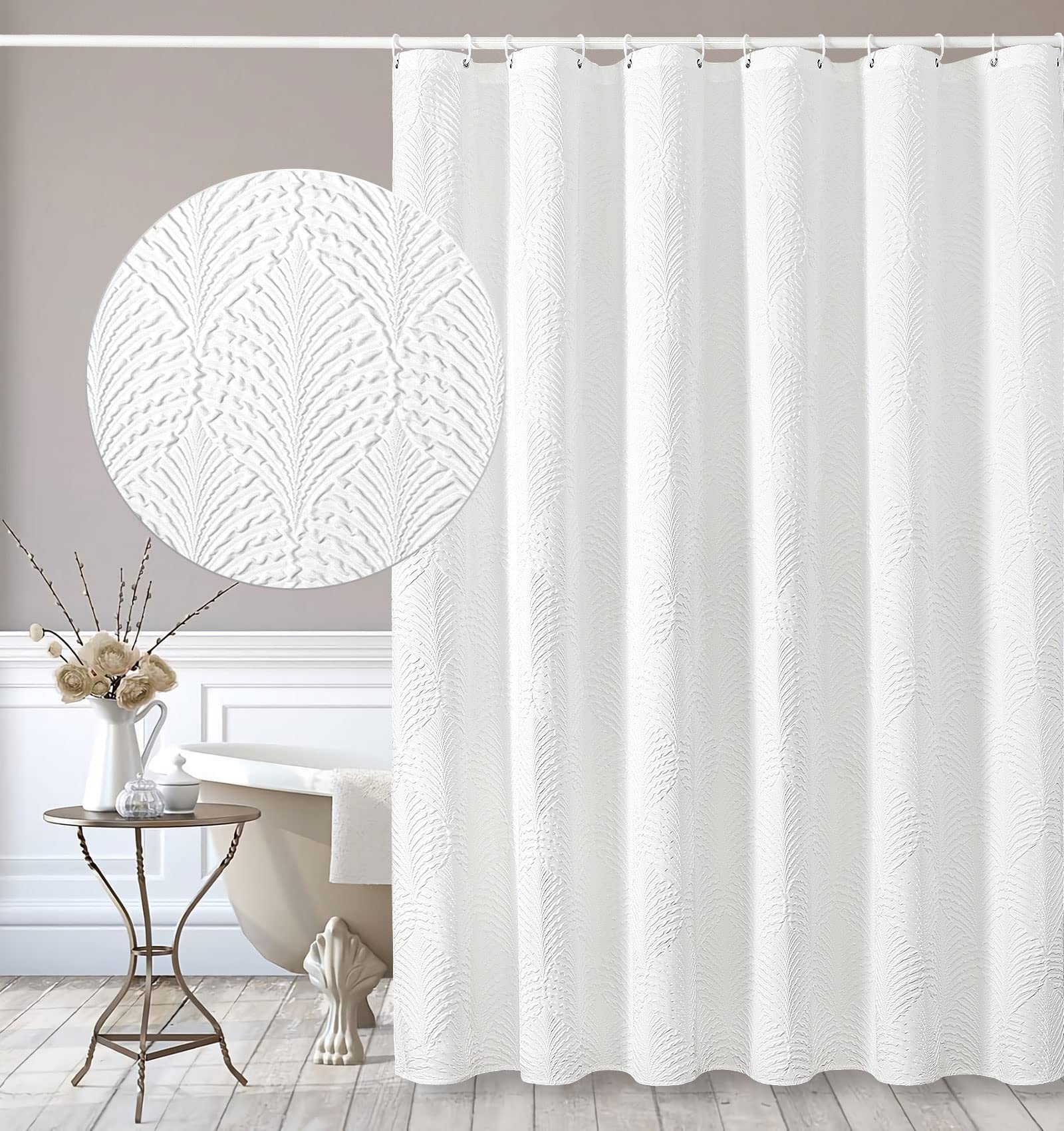 Gibelle 3D Embossed Textured Shower Curtain