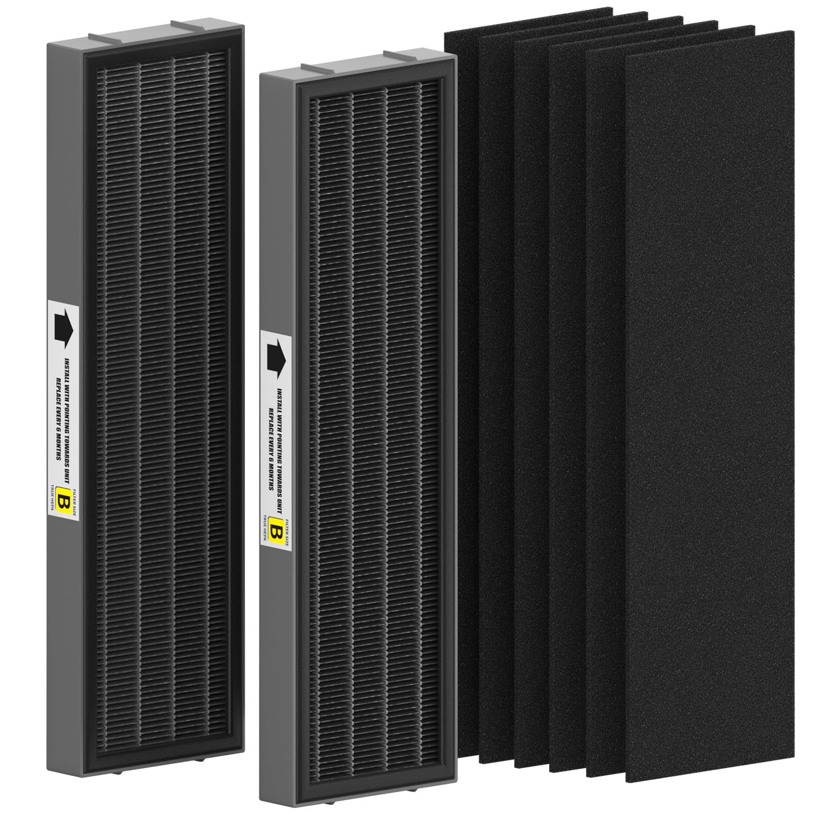 Filter B Smoke Clear HEPA Replacement Compatible with AC4825 Series (2 HEPA + 6 Carbon)