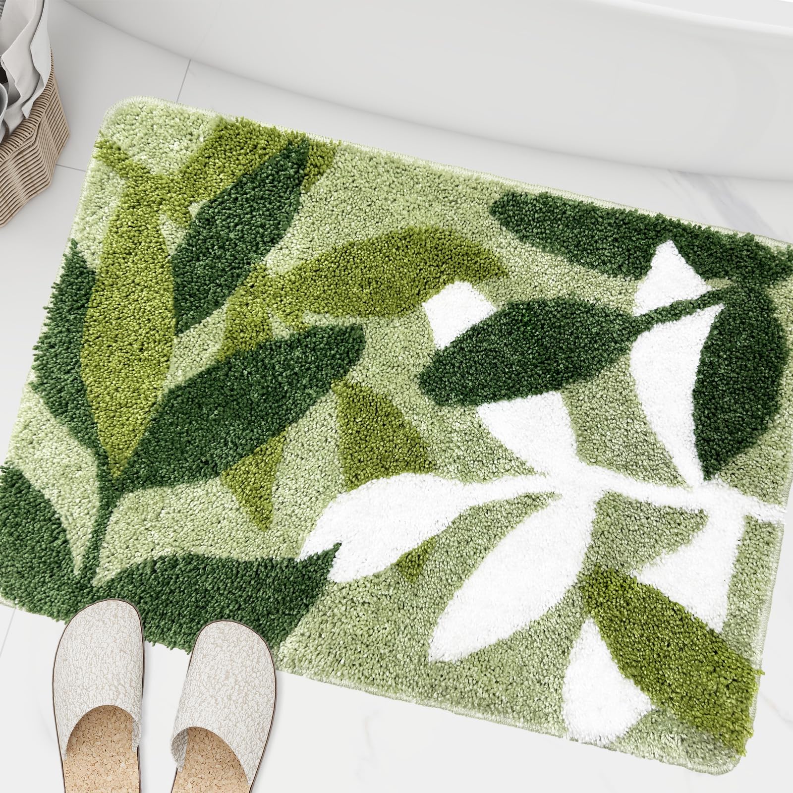 ZebraSmile Leaves Bath Mat