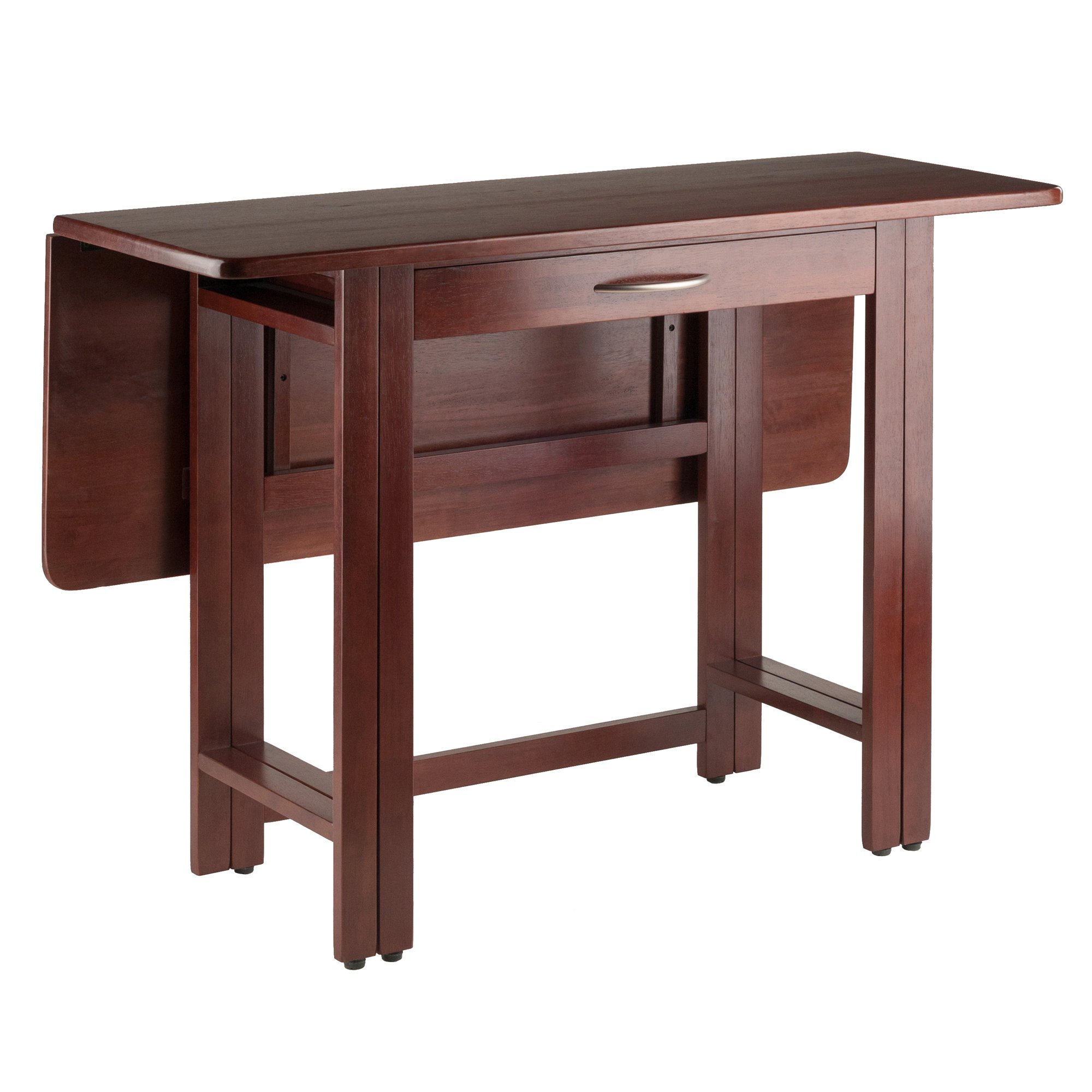 Winsome Taylor Drop Leaf Table with Wide Drawer — Walnut