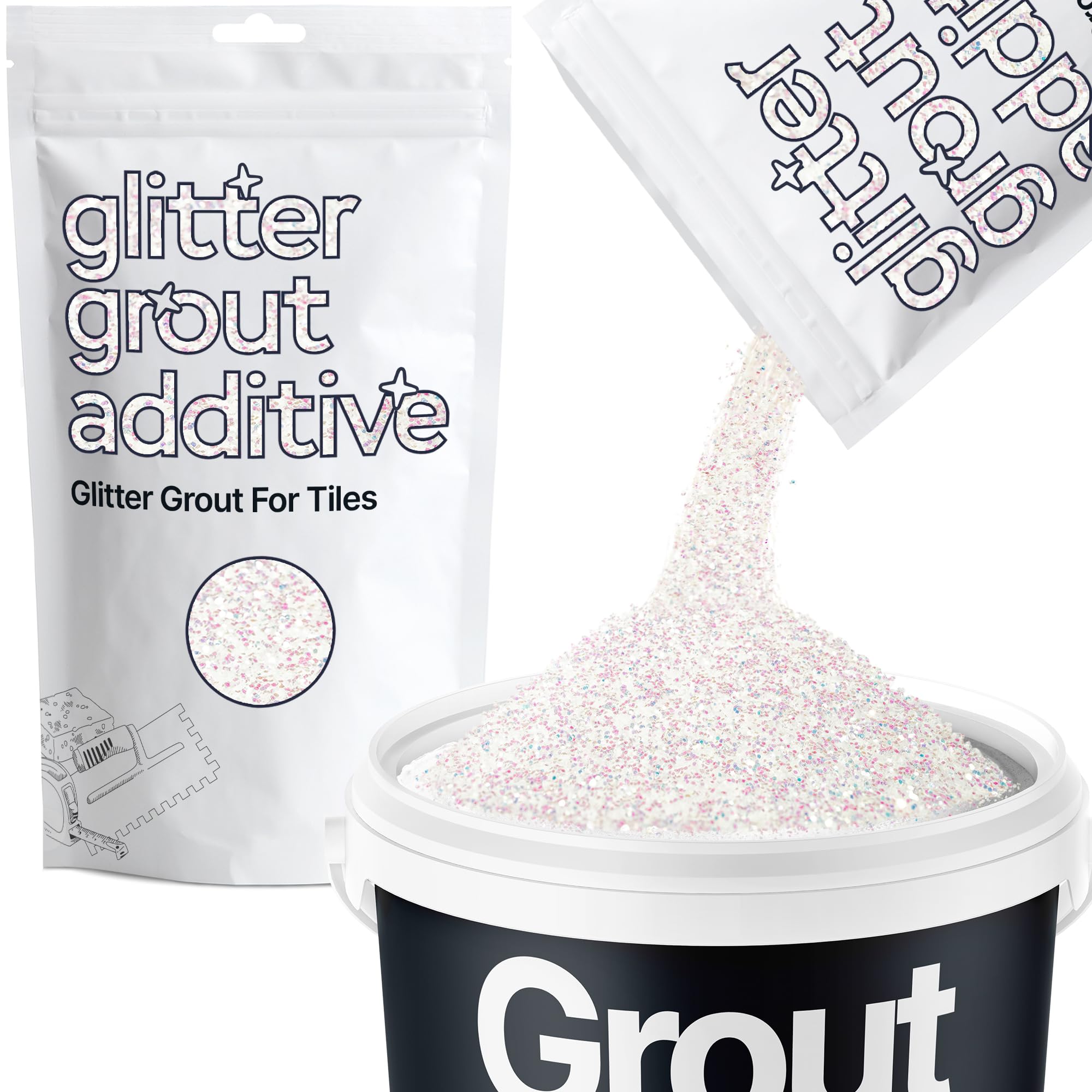 Hemway Mother of Pearl Iridescent Glitter Grout Additive 100g Metallic Flakes