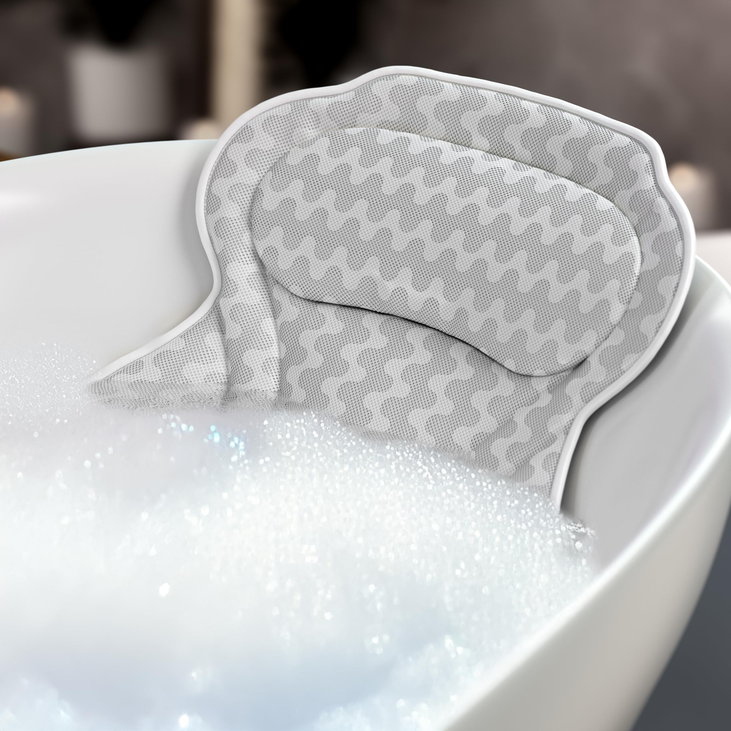 Bath Pillow Bathtub Pillow Back Neck Support Pillow (Deluxe)