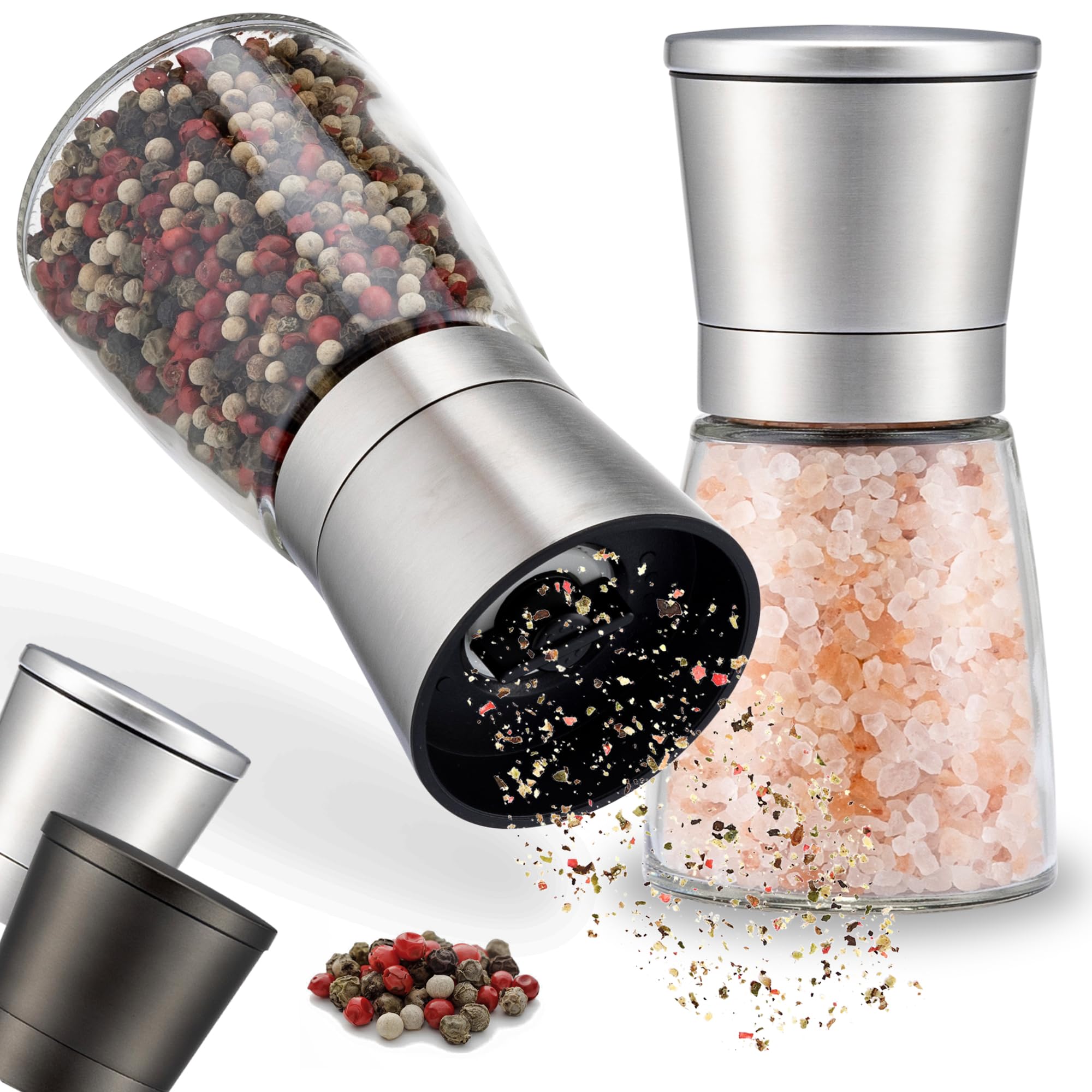 ZOLMER Stainless Steel Salt & Pepper Grinder Set