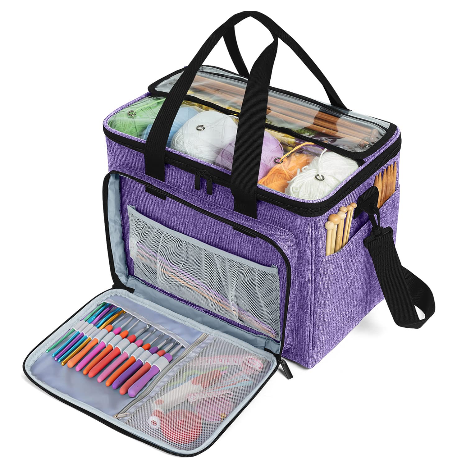 Teamoy Knitting Bag with Inner Divider