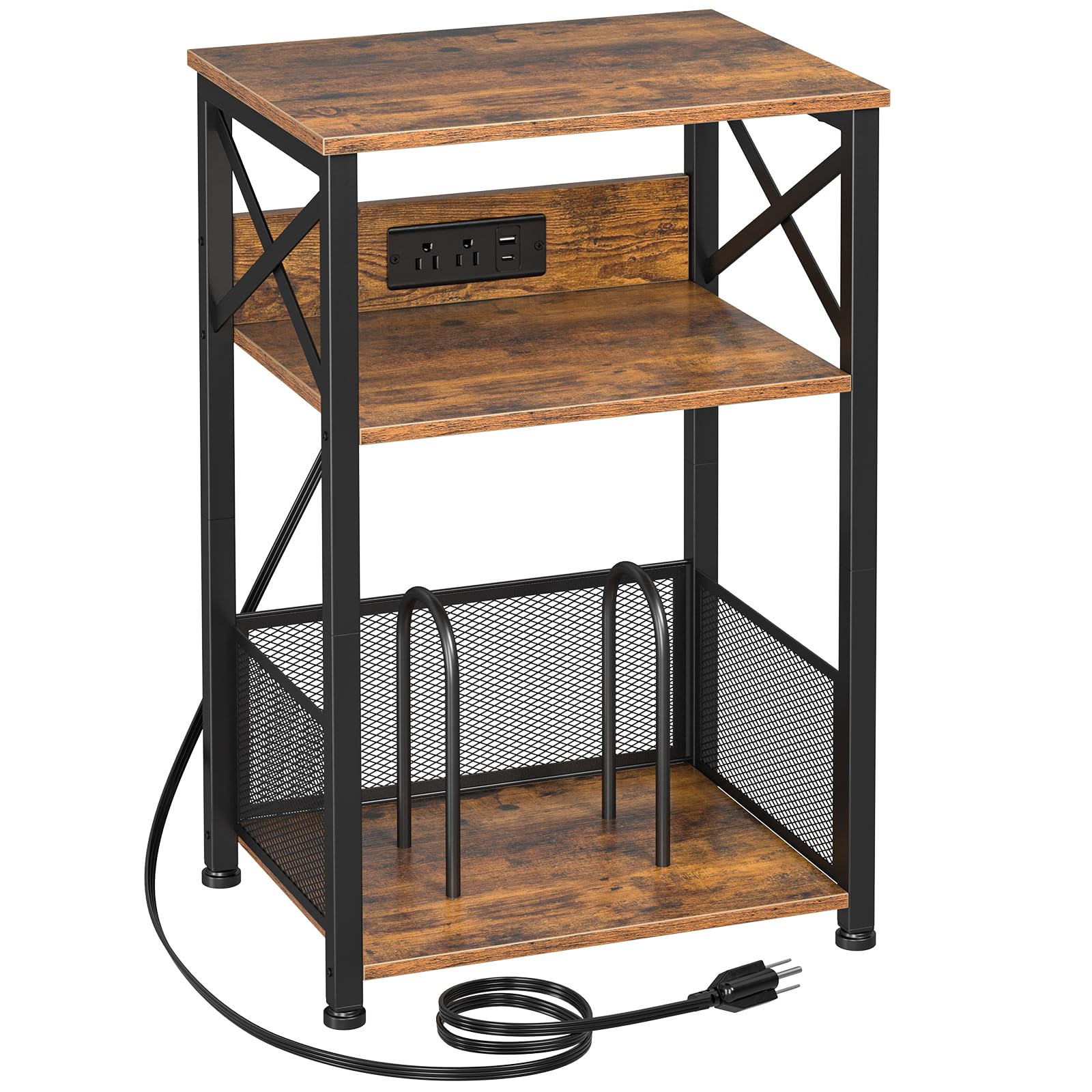 AMHANCIBLE Record Player Stand with Charging Station