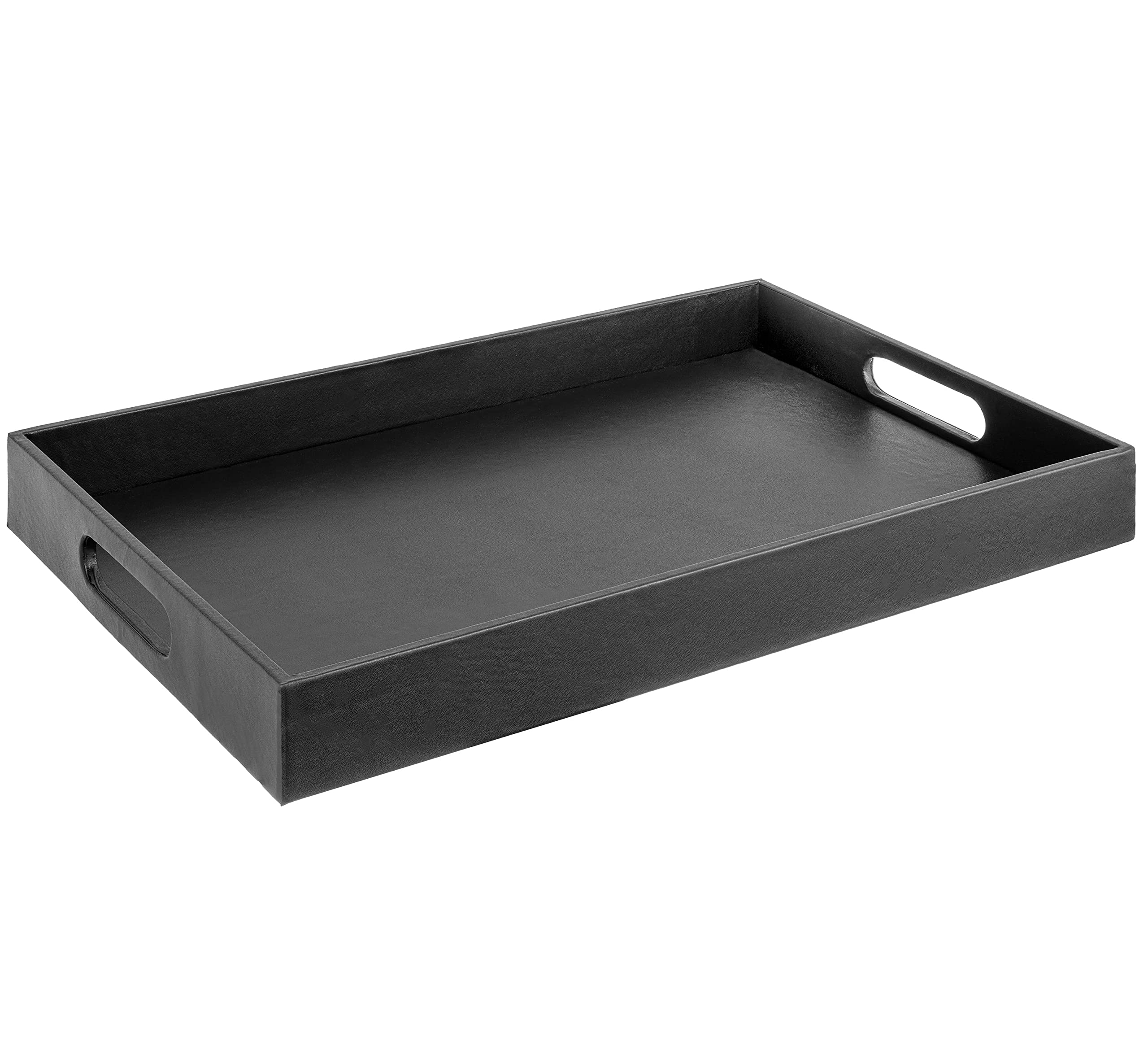 Home Redefined Black Faux Leather Serving Tray