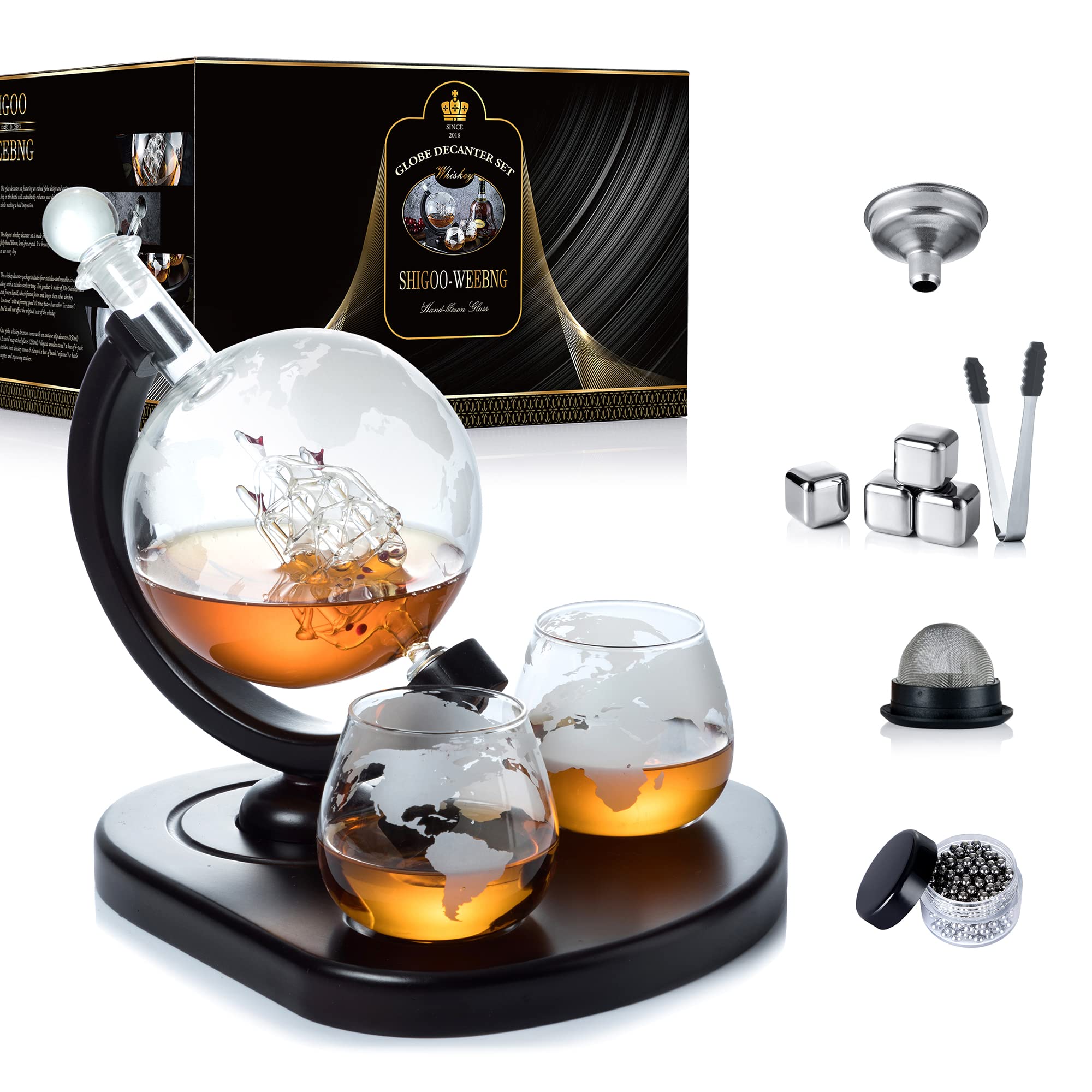 WEEBNG Globe Decanter 9-in-1 Set