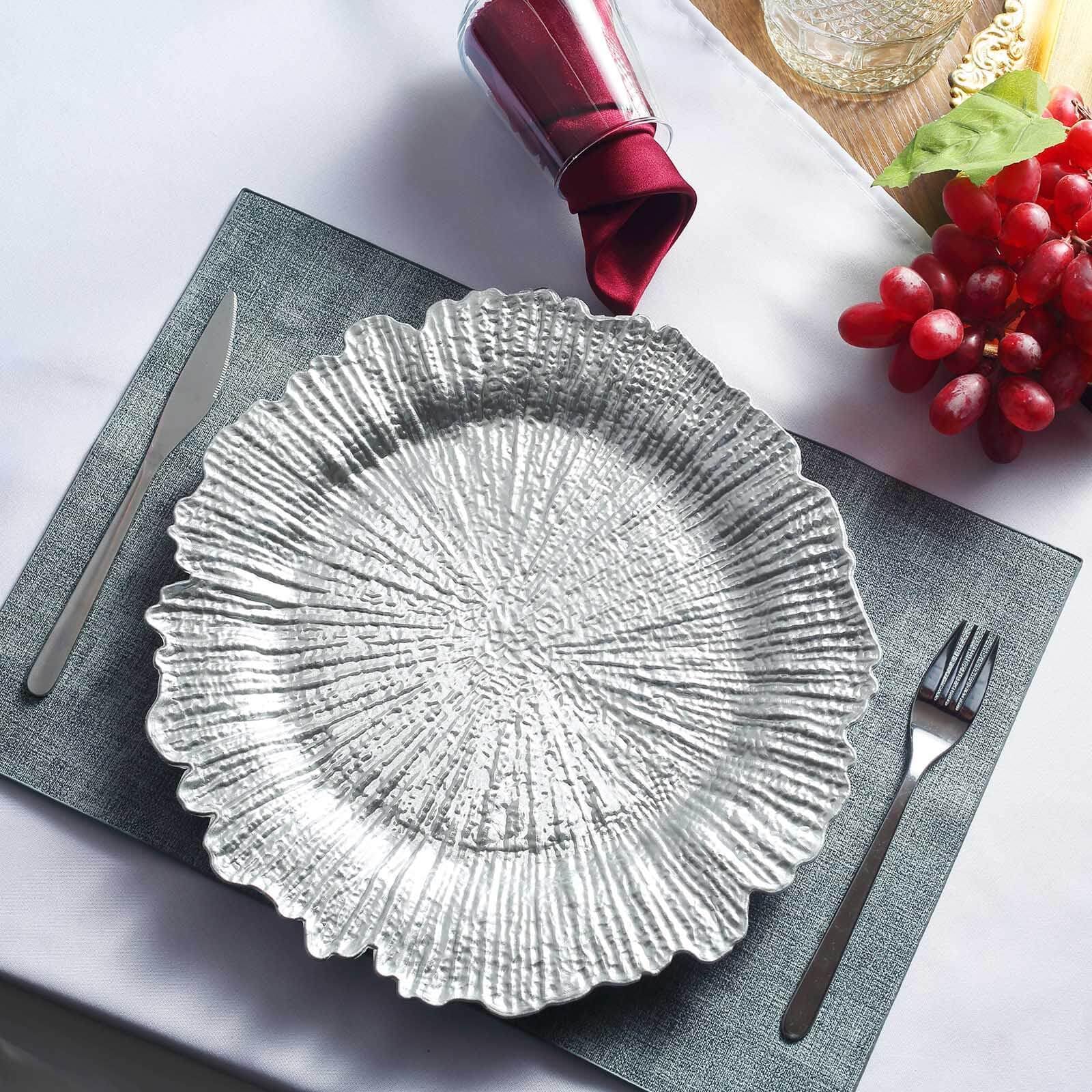 Efavormart 13-inch Silver Reef Charger
