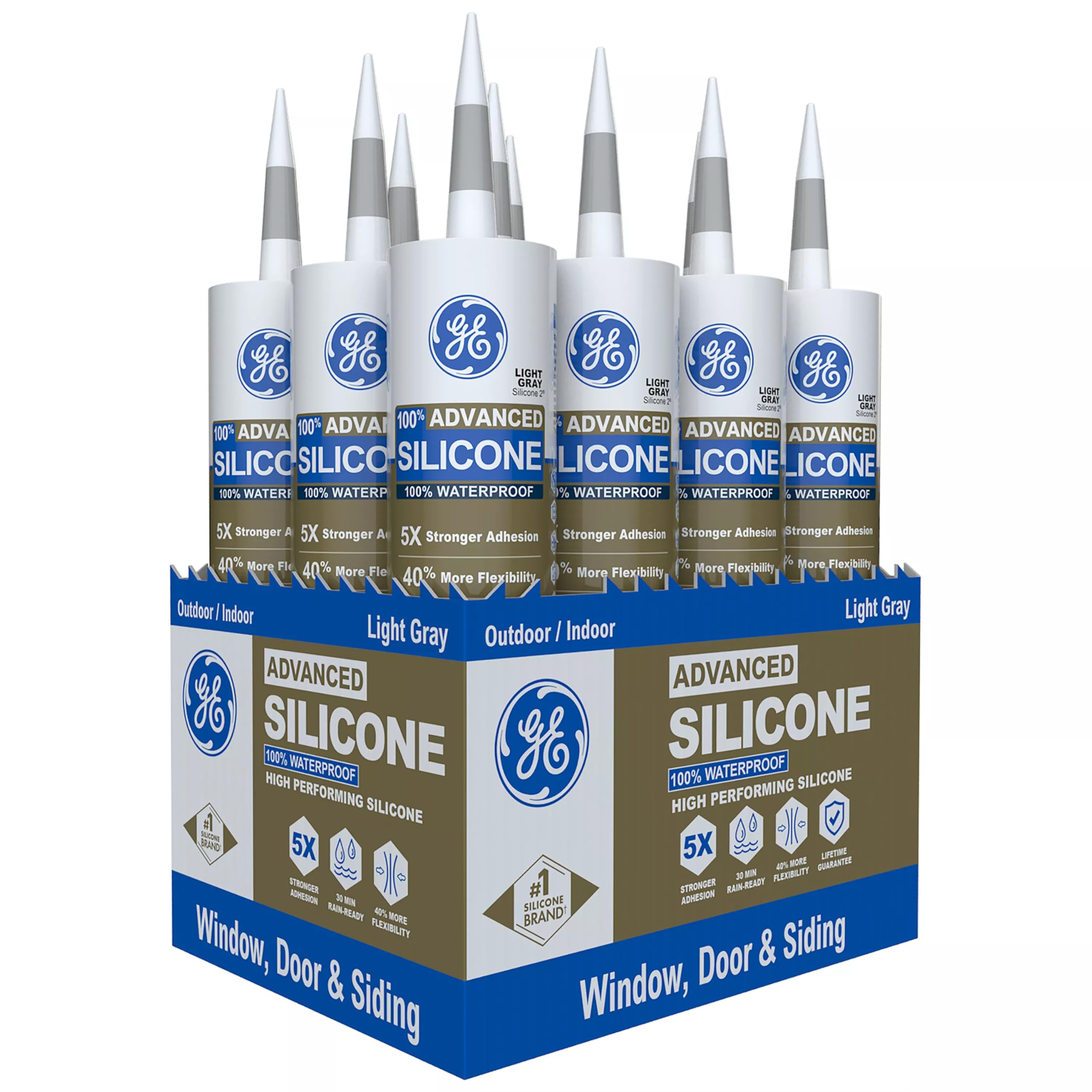 GE Advanced Silicone 2 Window & Door Sealant (Light Gray)