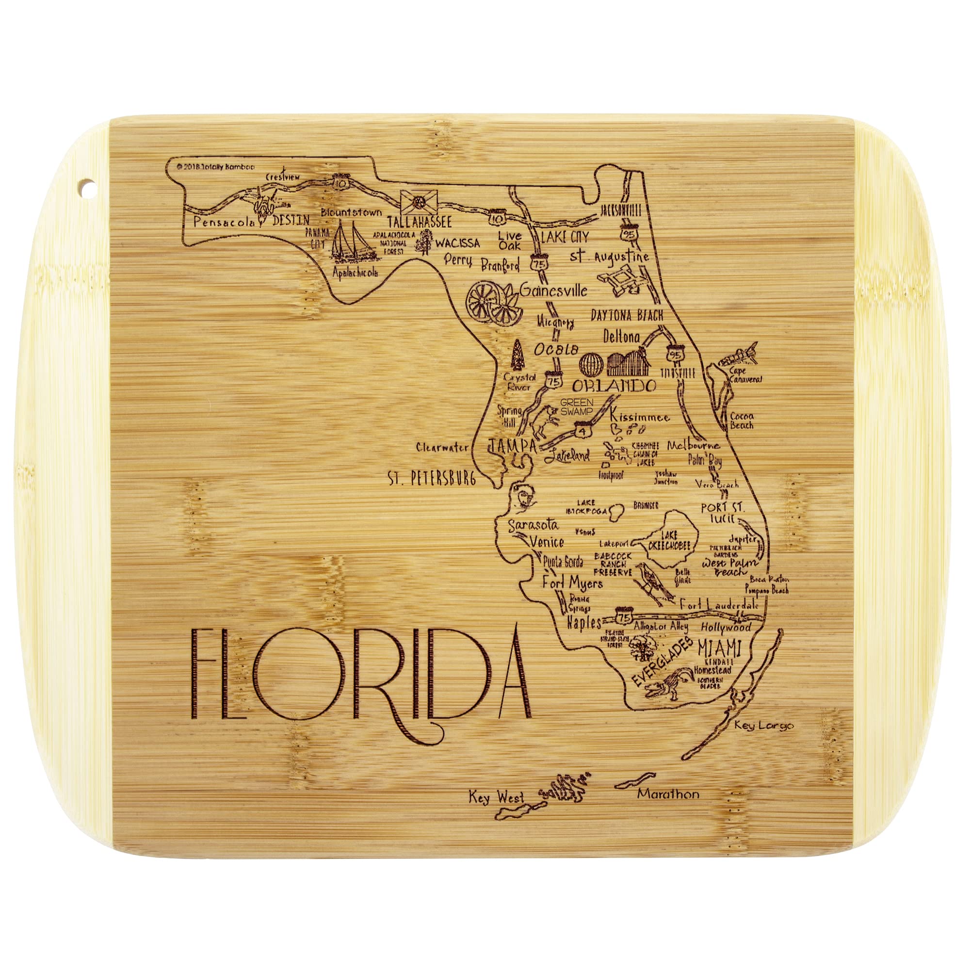 Totally Bamboo Florida State Cutting & Serving Board