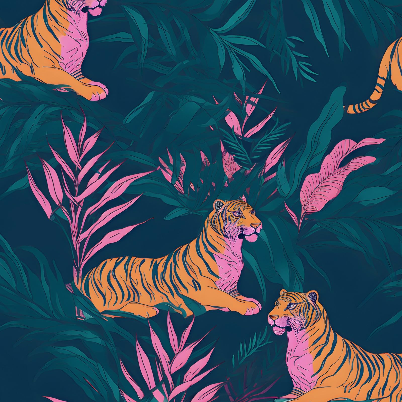 Tiger Tropical Peel-and-Stick Wallpaper