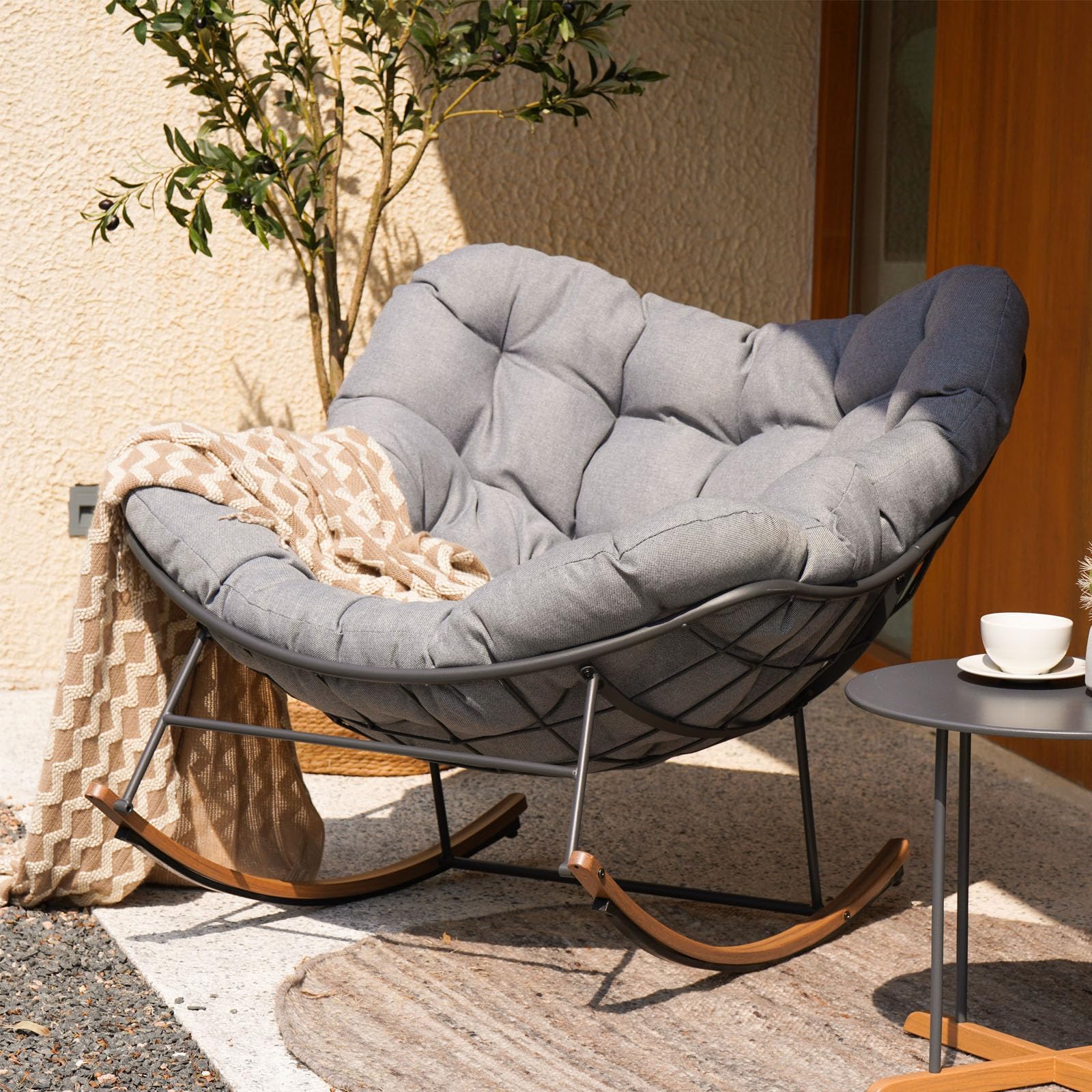 Grand Patio Oversized Outdoor Rocking Papasan Chair