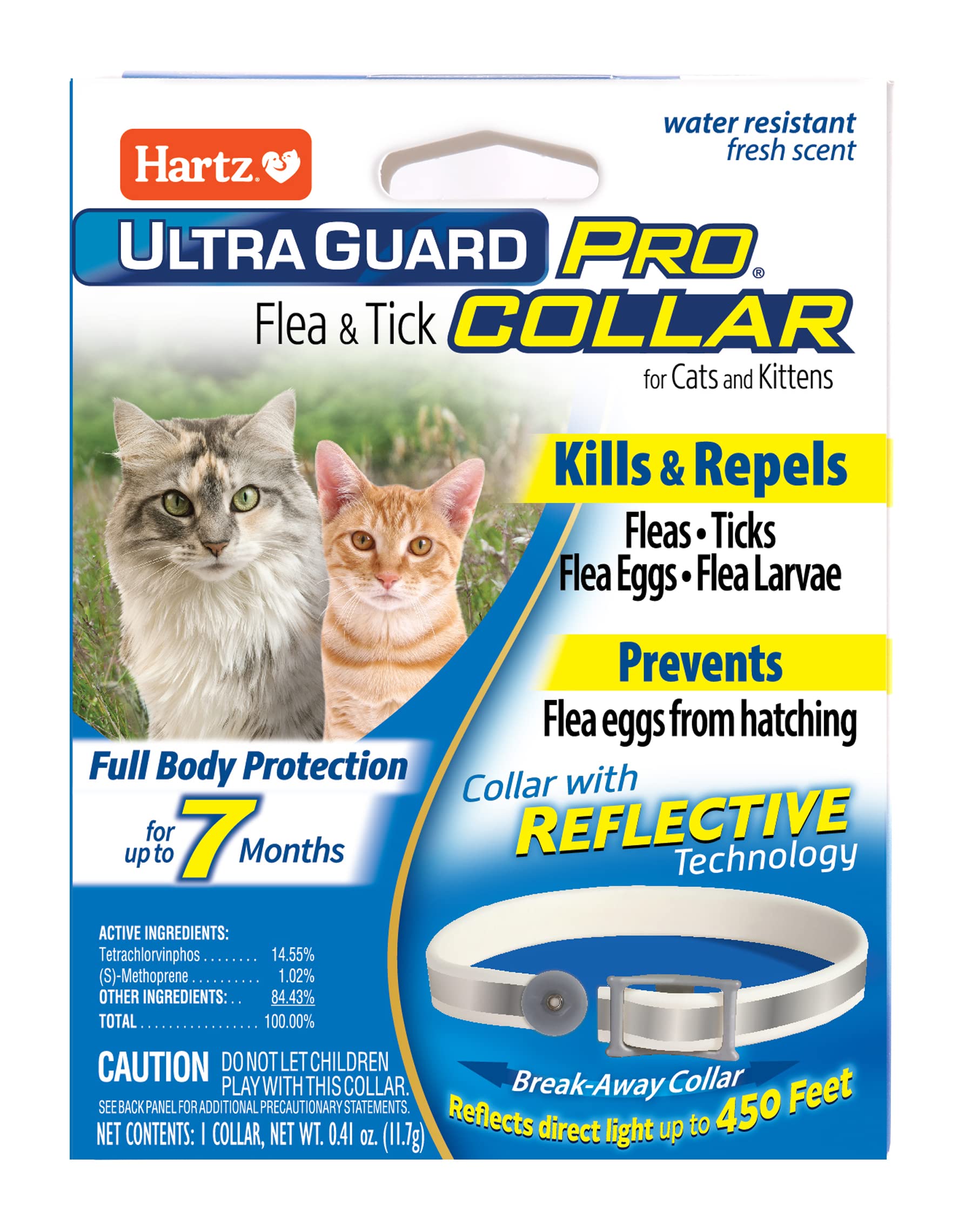 Hartz UltraGuard Pro Flea & Tick Collar — 7 Months with Reflective Strip
