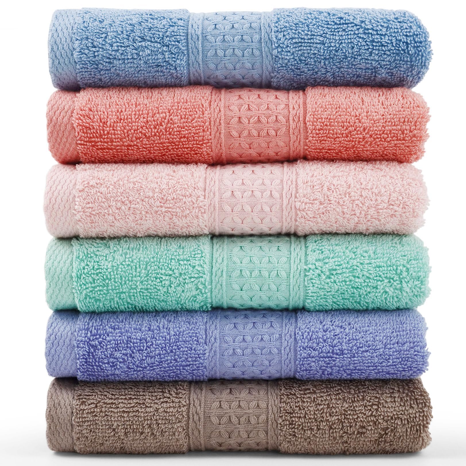 Cleanbear 6-Color Cotton Washcloths