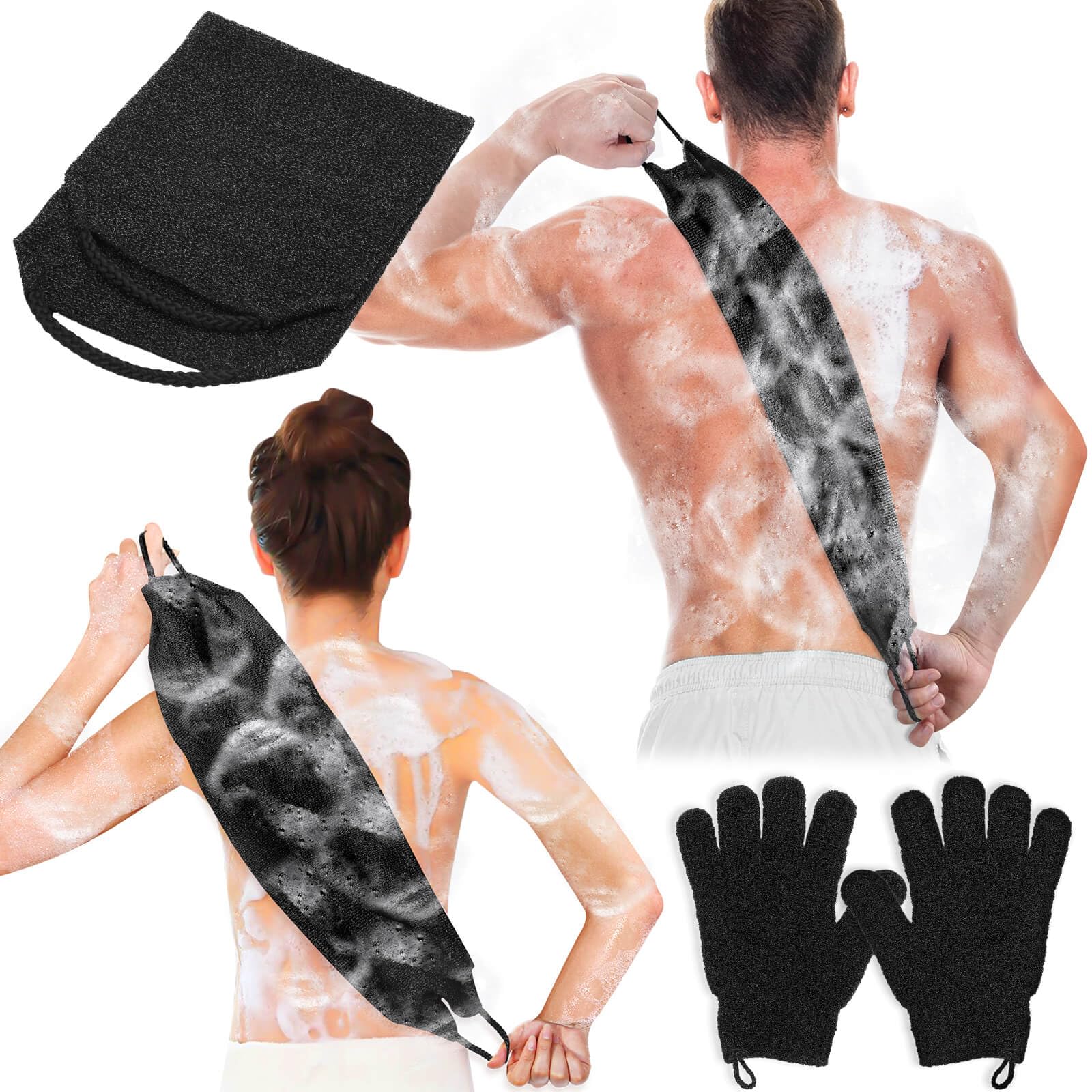 Anezus Exfoliating Back Scrubber & Gloves