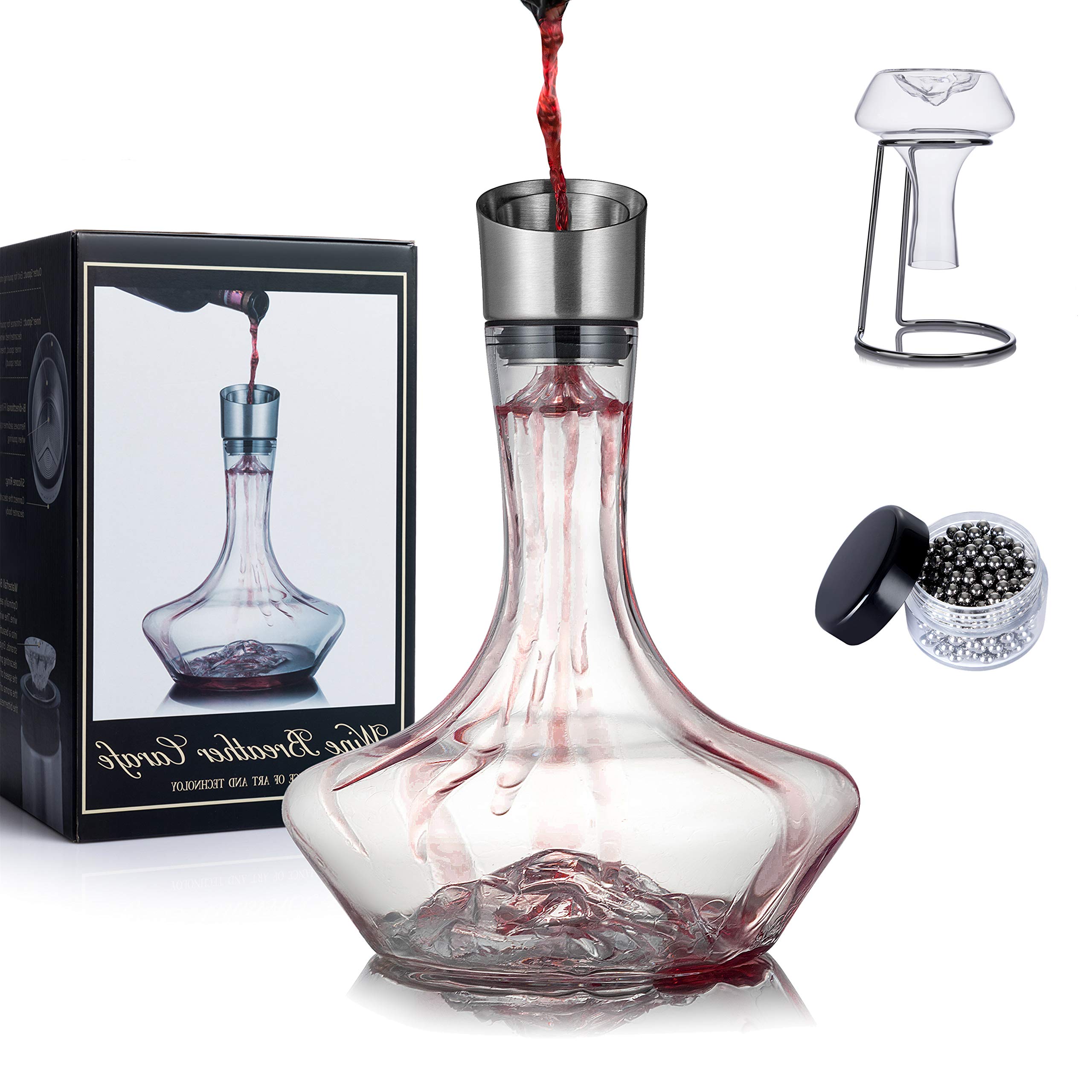 YouYah Iceberg Wine Decanter Set with Aerator Filter