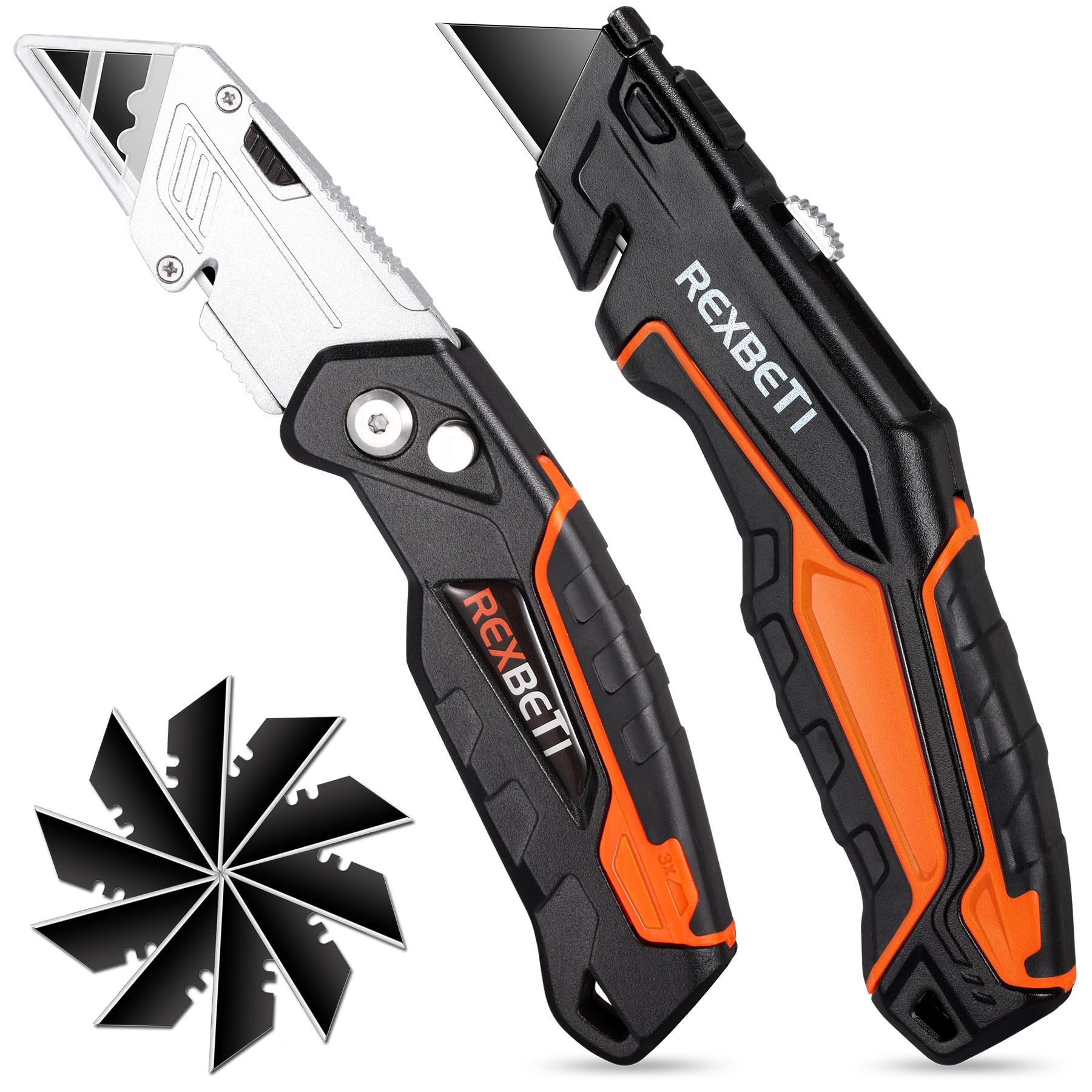 REXBETI 2-Pack Utility Knife, SK5 Heavy Duty Retractable Box Cutter