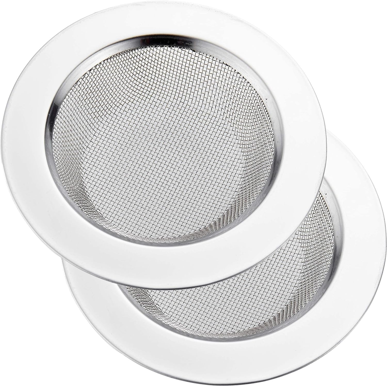 LASSHSWA 2 PCS Kitchen Sink Strainer Stainless Steel, Large Wide Rim 4.5" Diameter
